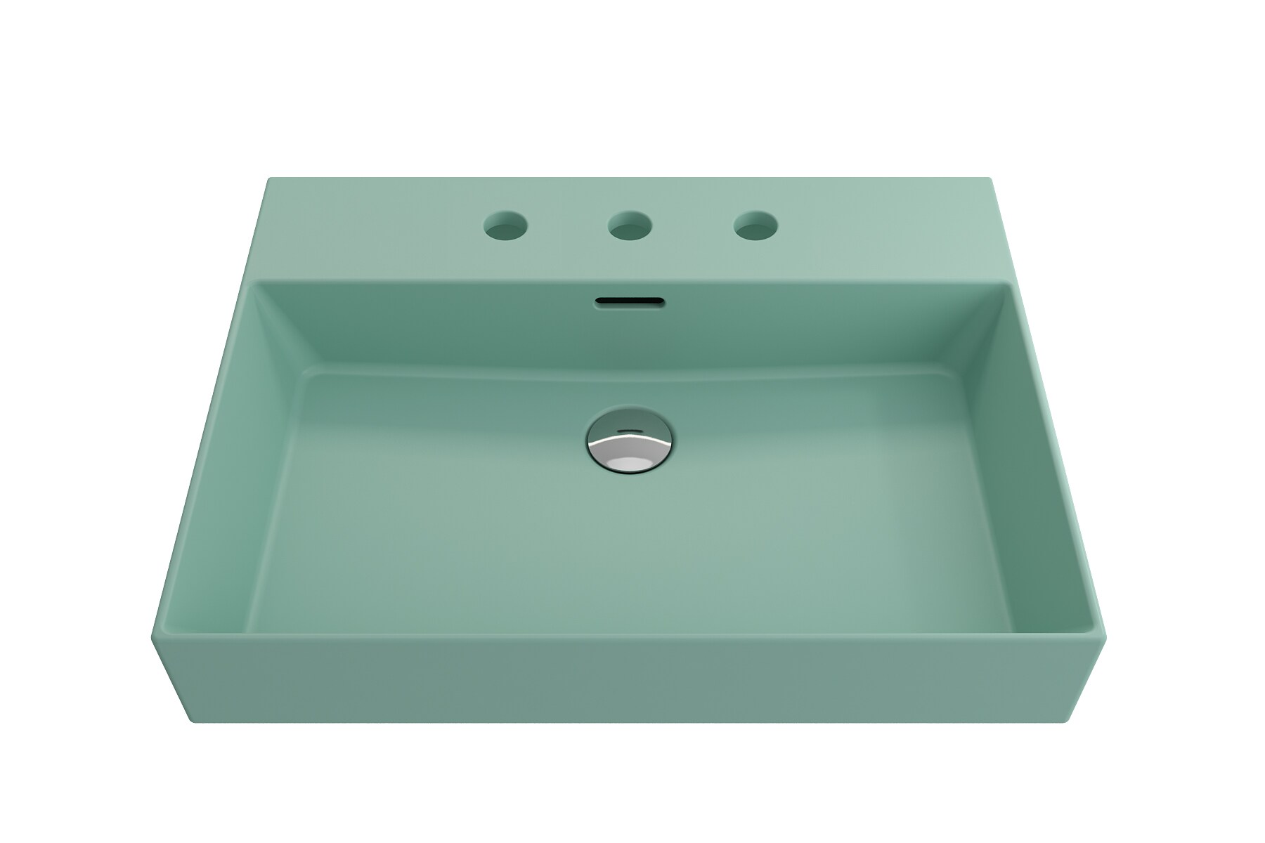 BOCCHI 1376-033-0127 Fire clay Wall-mount Rectangular Modern Matte Mint Green Bathroom Sink ( 24-Inches x 18.25-Inches )