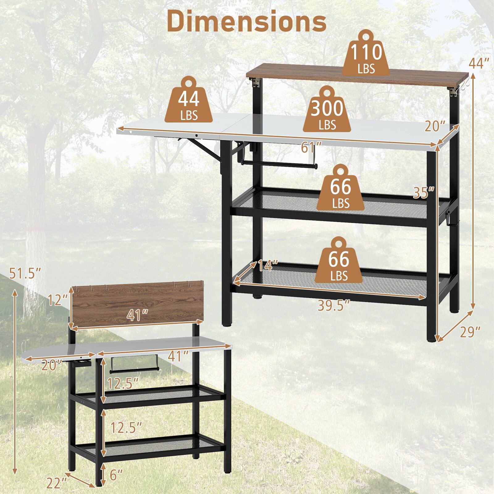 Slickblue D-CO-09221PN Grill-Carts-Grill-Stands - View #3