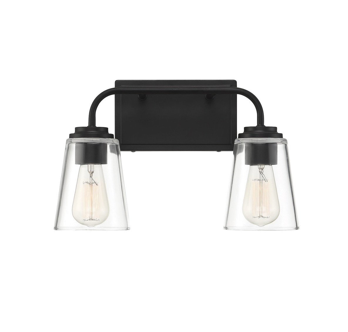 Meridian Lite Trends M80043MBK Meridian 15-in 2 -Light Matte Black Farmhouse Vanity light