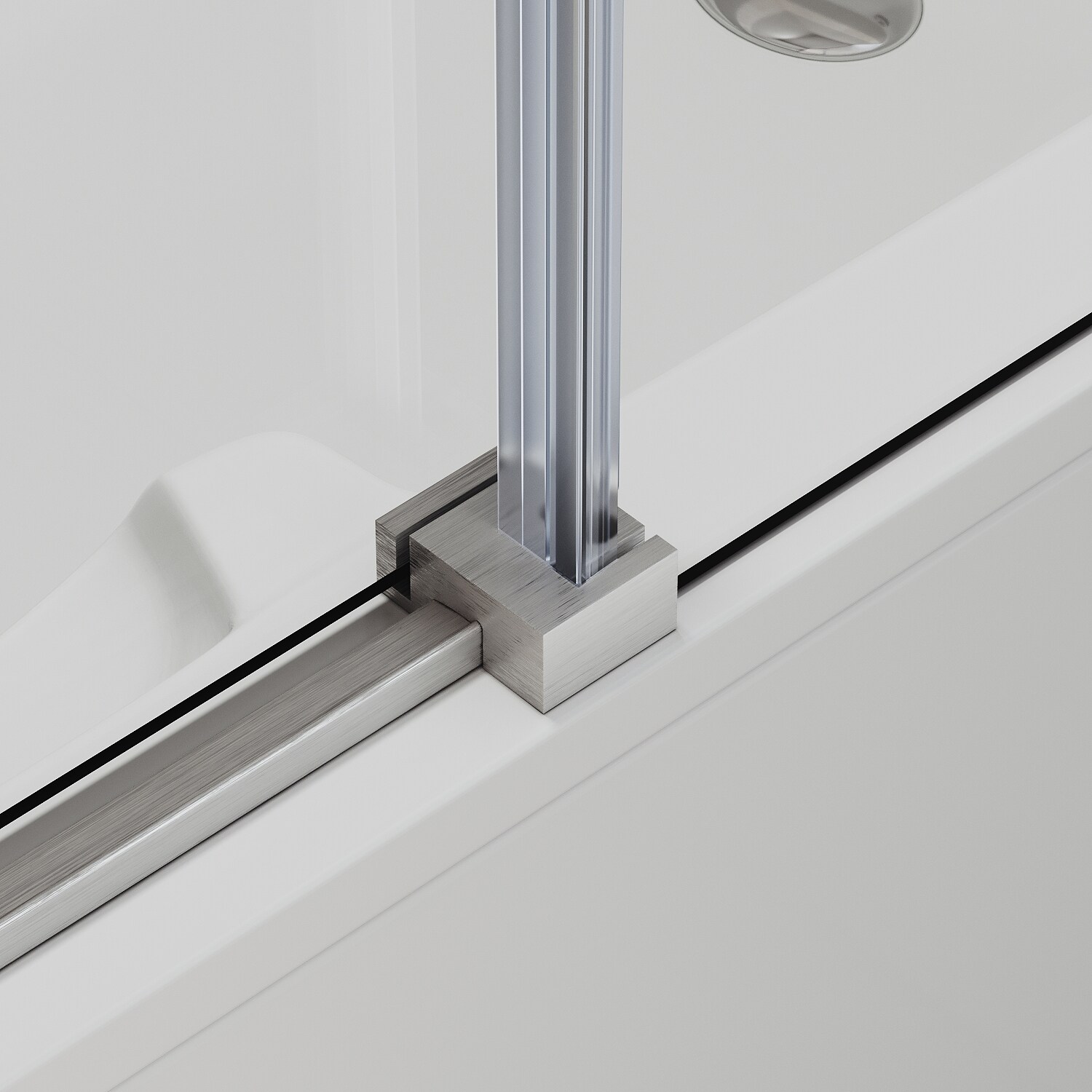 WELLFOR Shower Door Brushed Nickel 58-in to 60-in x 72-in Frameless ...