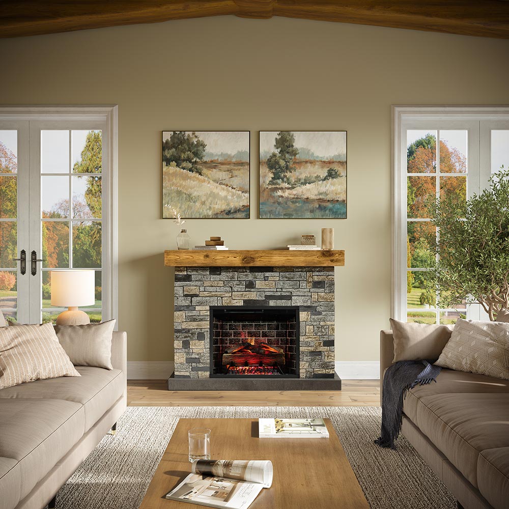 Country Living Infrared Freestanding Electric Fireplace Stove