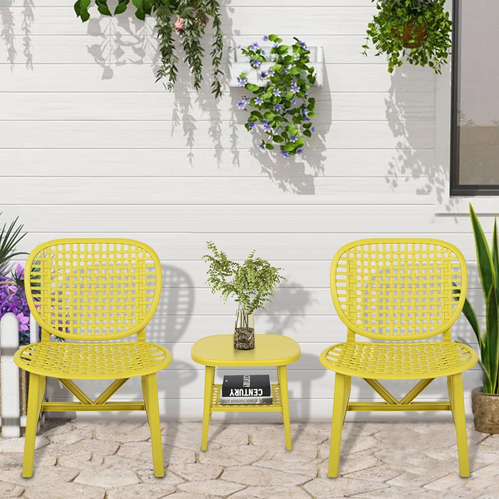 Topcraft PJTC04YL Patio Conversation Sets 3 -Piece Patio Conversation Set
