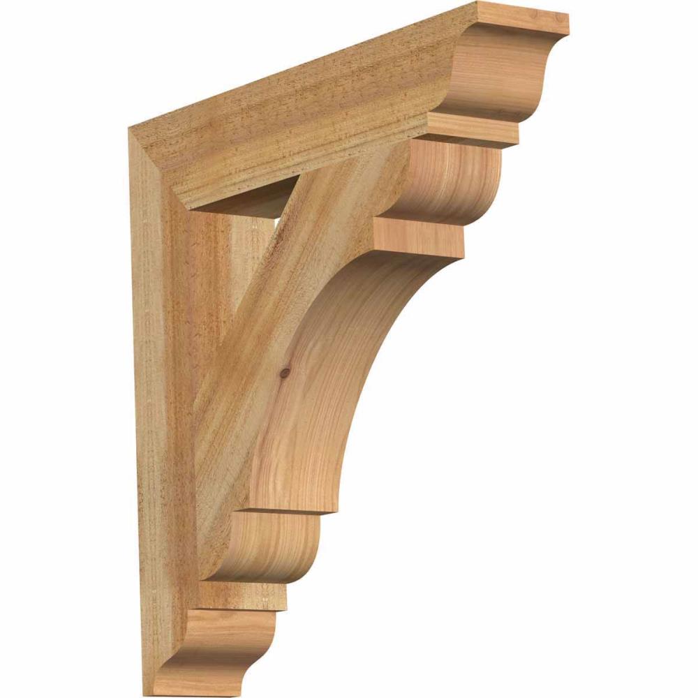 Ekena Millwork BKT04X22X22OLY01RWR Olympic traditional rough sawn 4-in x 22-in x 22-in Western red cedar Brown Wood Standard bracket