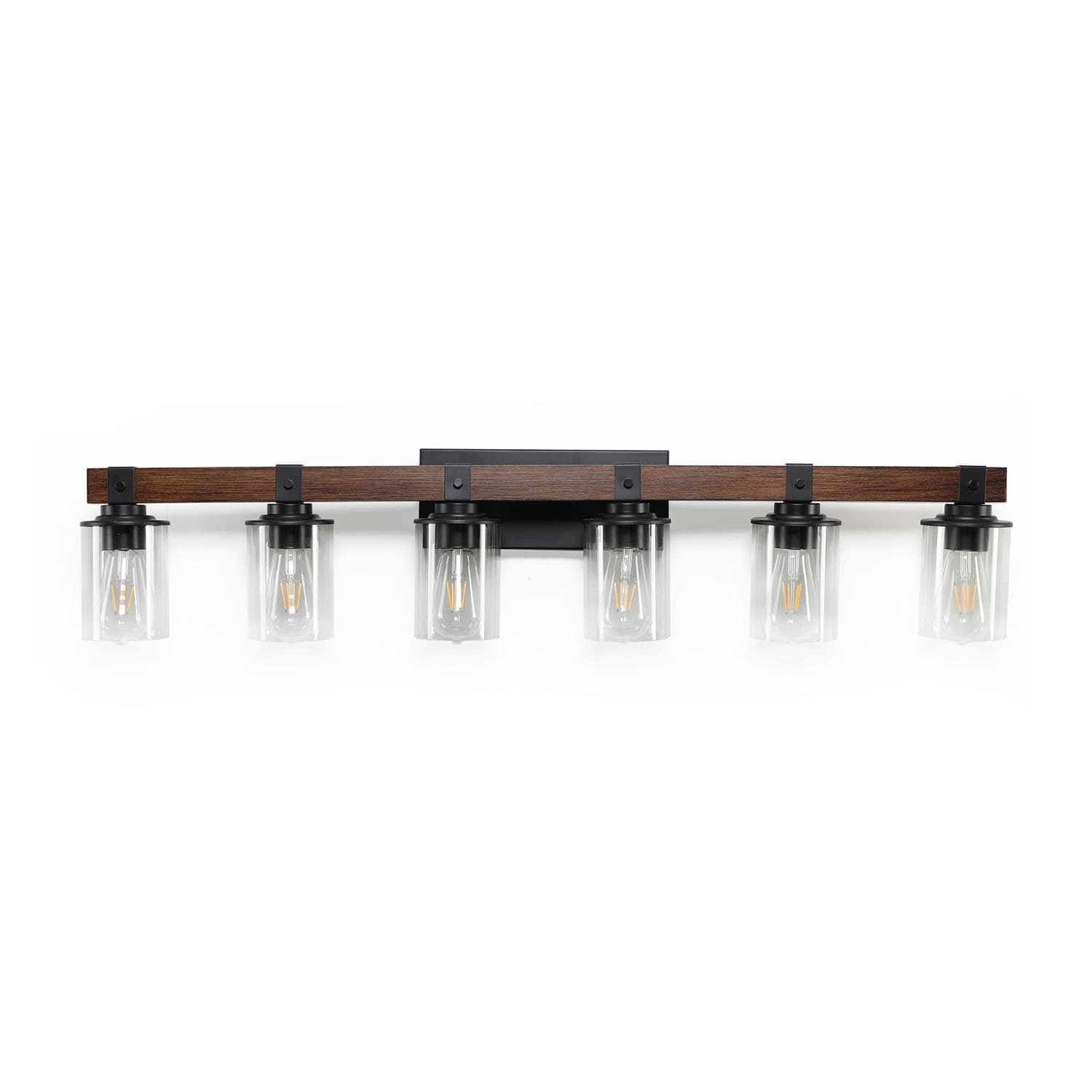SINOFURN SYA270011SL 42.3-in 6 -Light Brown Farmhouse Vanity light bar