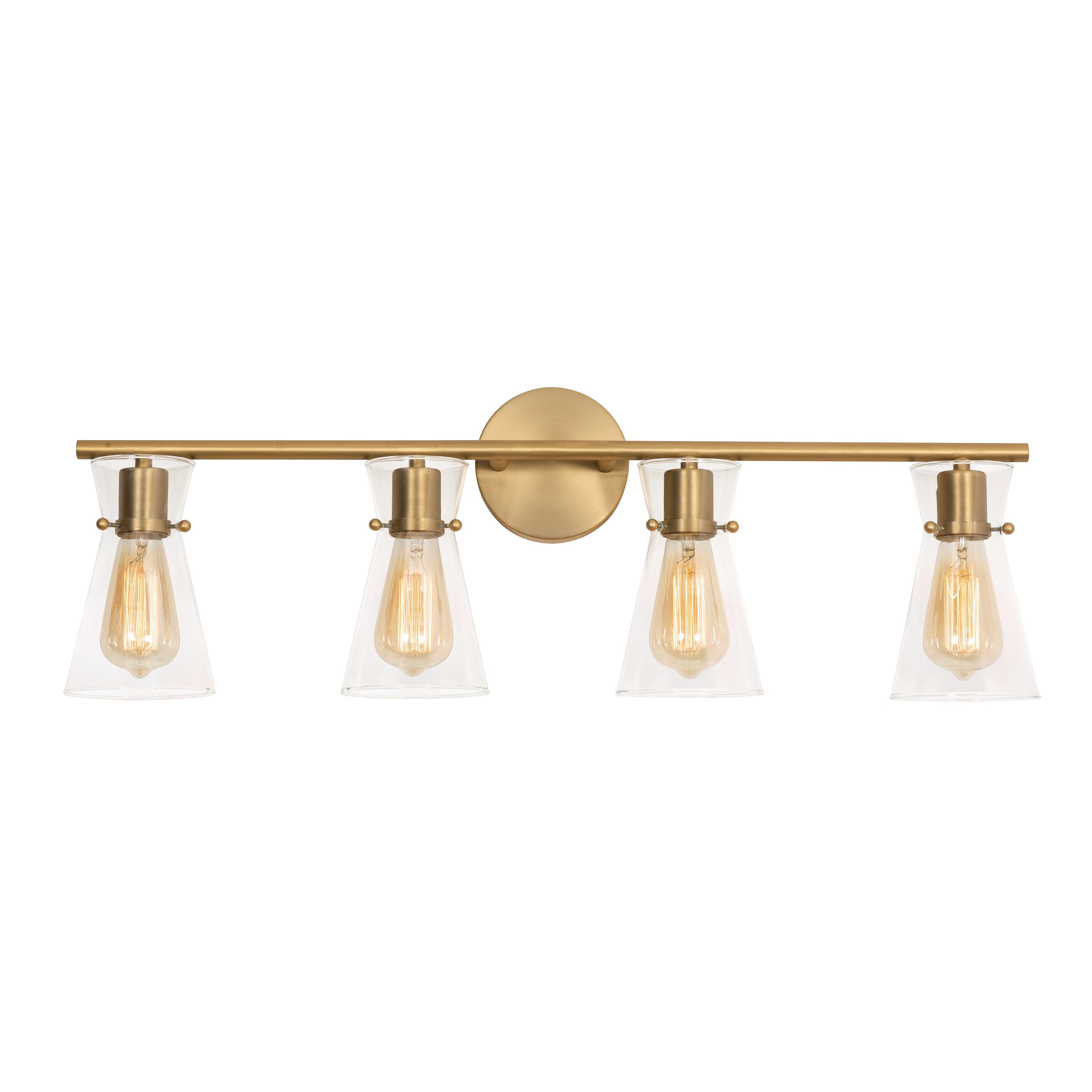 AFX AMDV3310MBSB Amanda 30.75-in 4 -Light Satin Brass Modern/contemporary Vanity light