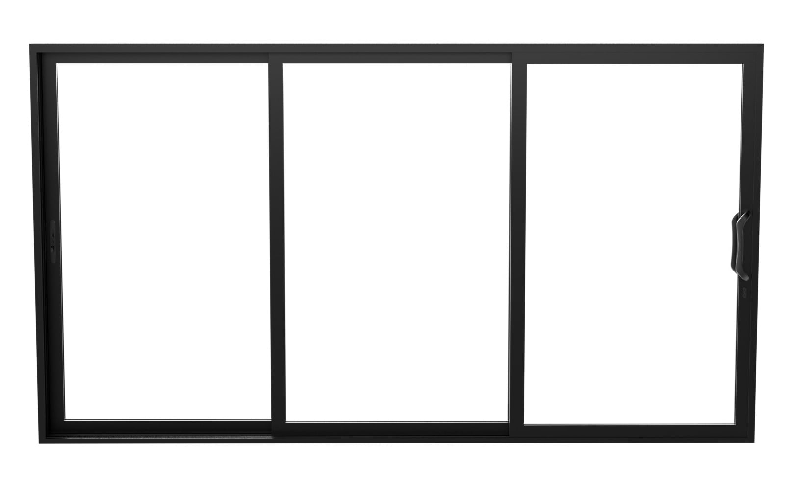 Eris BS-14480 Sliding 144-in x 80-in x 5-5/8-in Jamb Tempered Clear glass , Black Aluminum Right-hand Sliding Patio Door