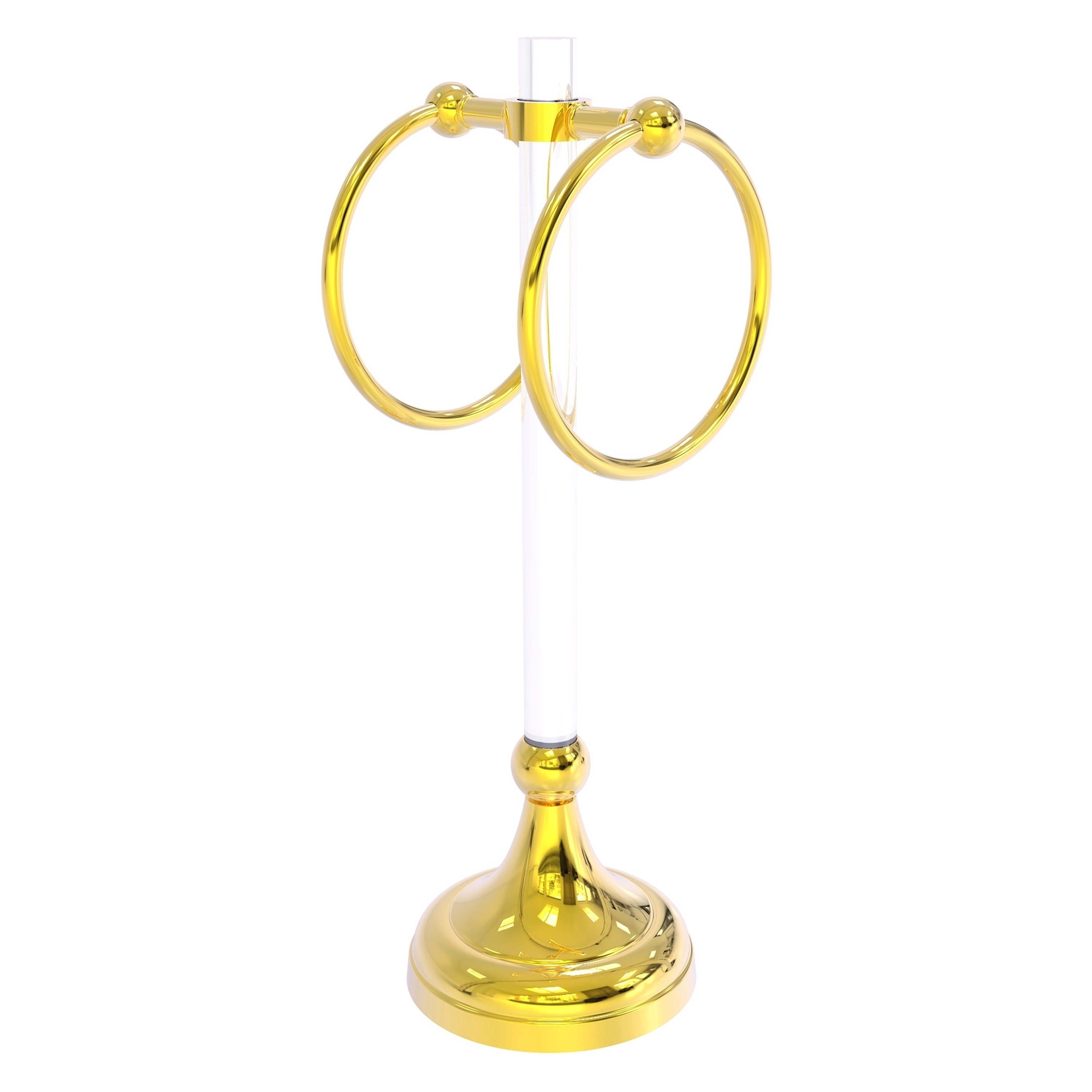 Allied Brass PG-TRS-10-PB Pacific Grove Polished Brass Freestanding countertop Double Towel Ring