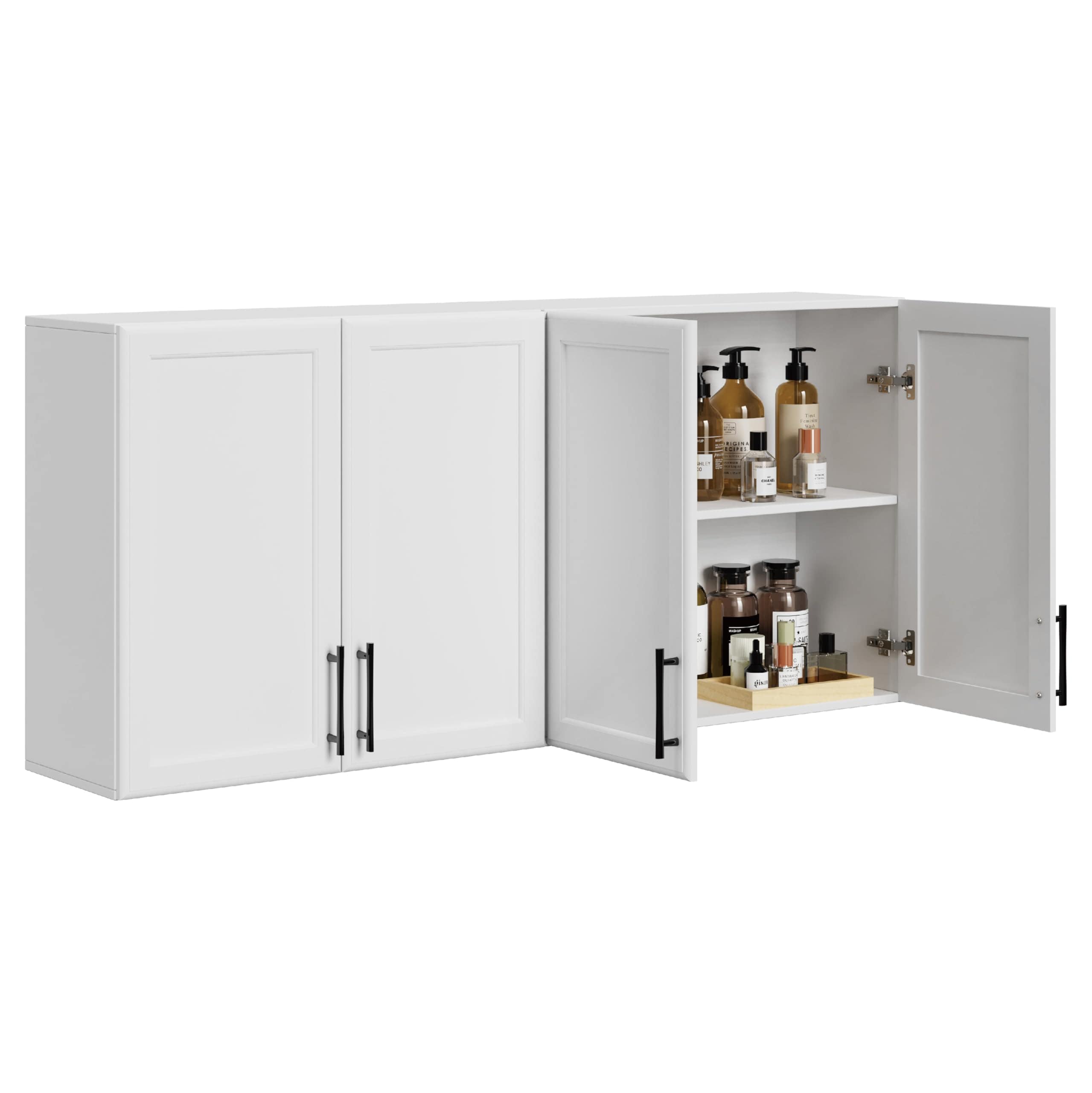LTMATE LSFNZ23LCGR2427WT 48-in W x 24-in H Wood White Wall-mount Utility Storage Cabinet