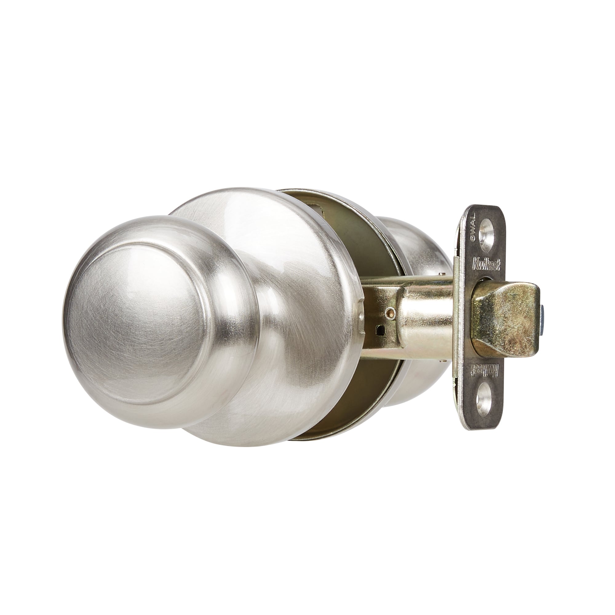 Kwikset Security Cove Satin Nickel Interior/Exterior Hall/Closet Passage  Door Knob with Antimicrobial Technology in the Door Knobs department at 