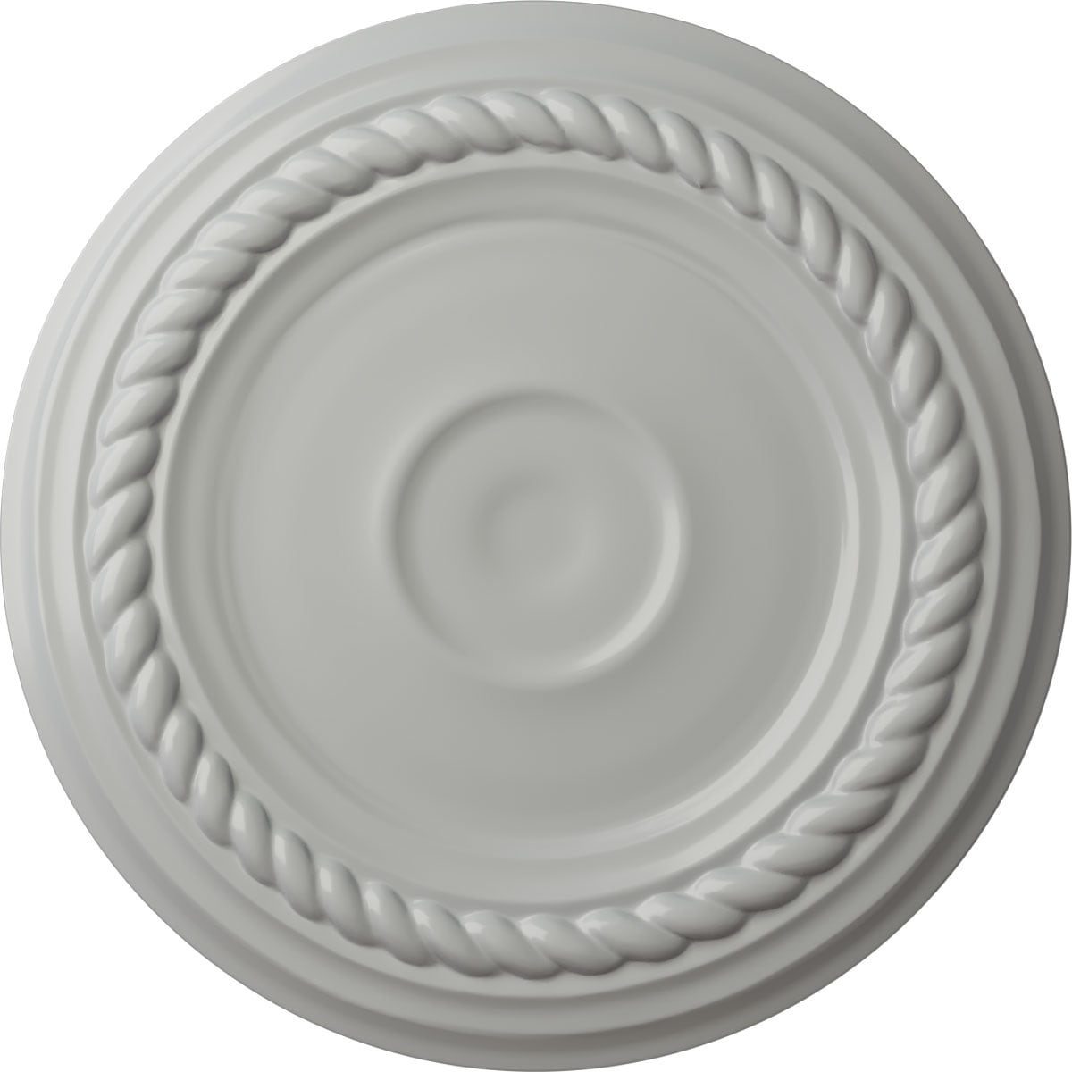 Ekena Millwork CM07ALFRF Small Alexandria 7.875-in W x 7.875-in L Painted Frost Polyurethane Whole Ceiling Medallion