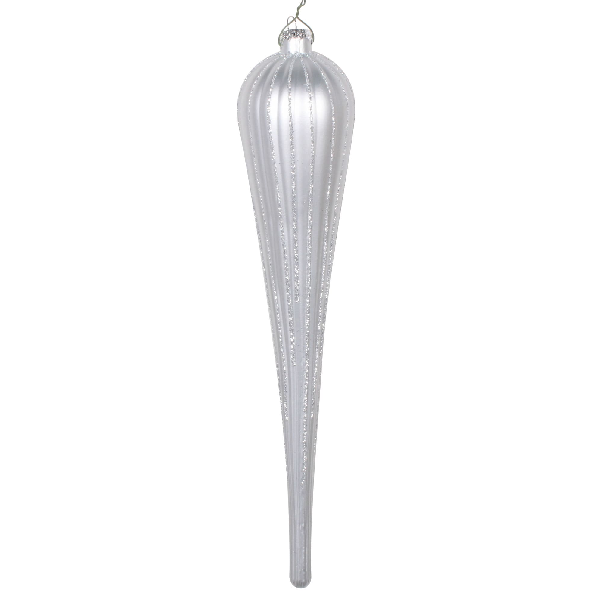 Vickerman MT195007D 3 -Pack Silver Finial Standard Indoor Ornament set Shatterproof