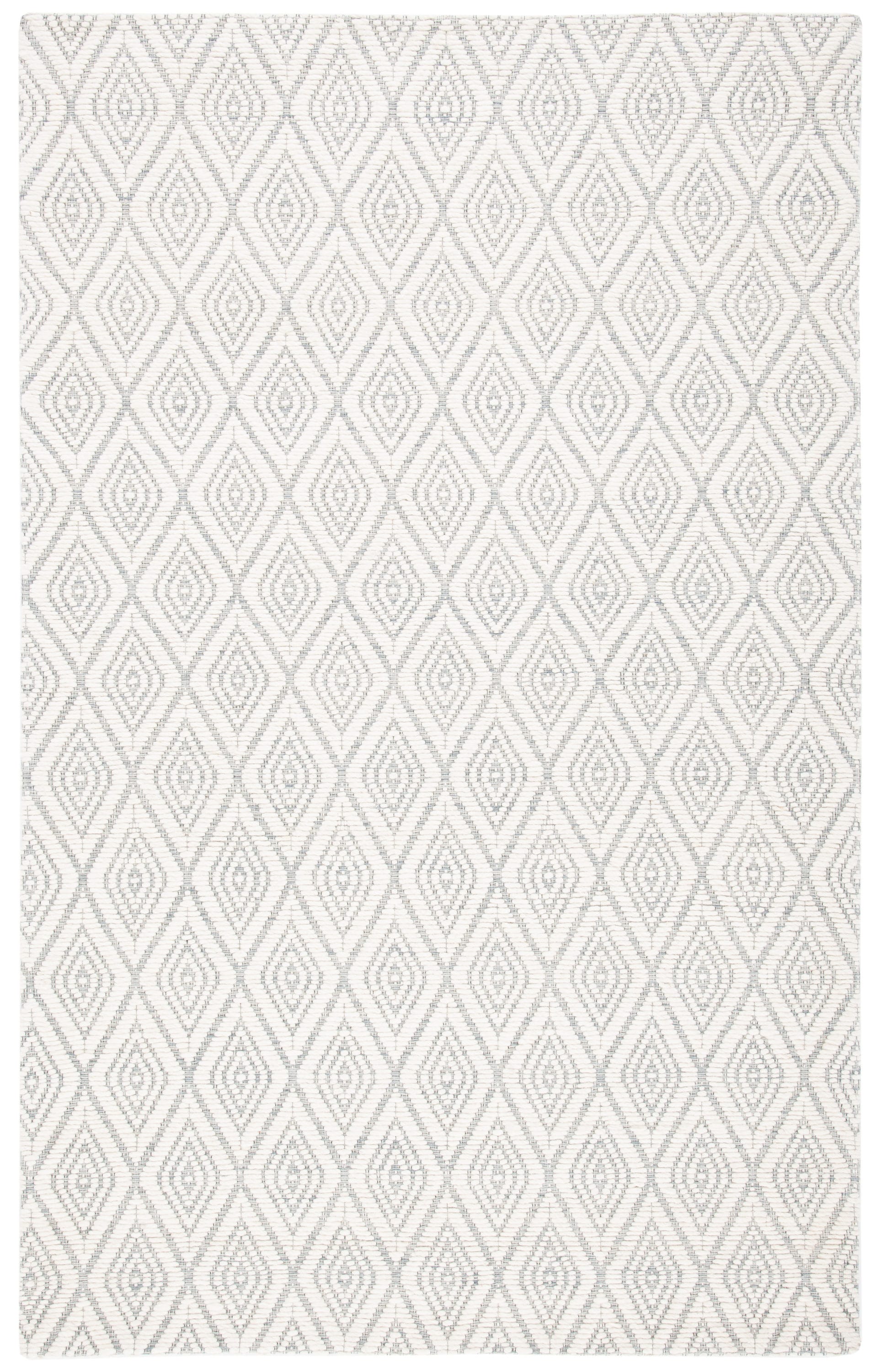 Safavieh MRB308L-5 Marbella Kary 5 x 8 (ft) Wool Light Blue/Ivory Rectangular Indoor Geometric Bohemian/Eclectic Area rug
