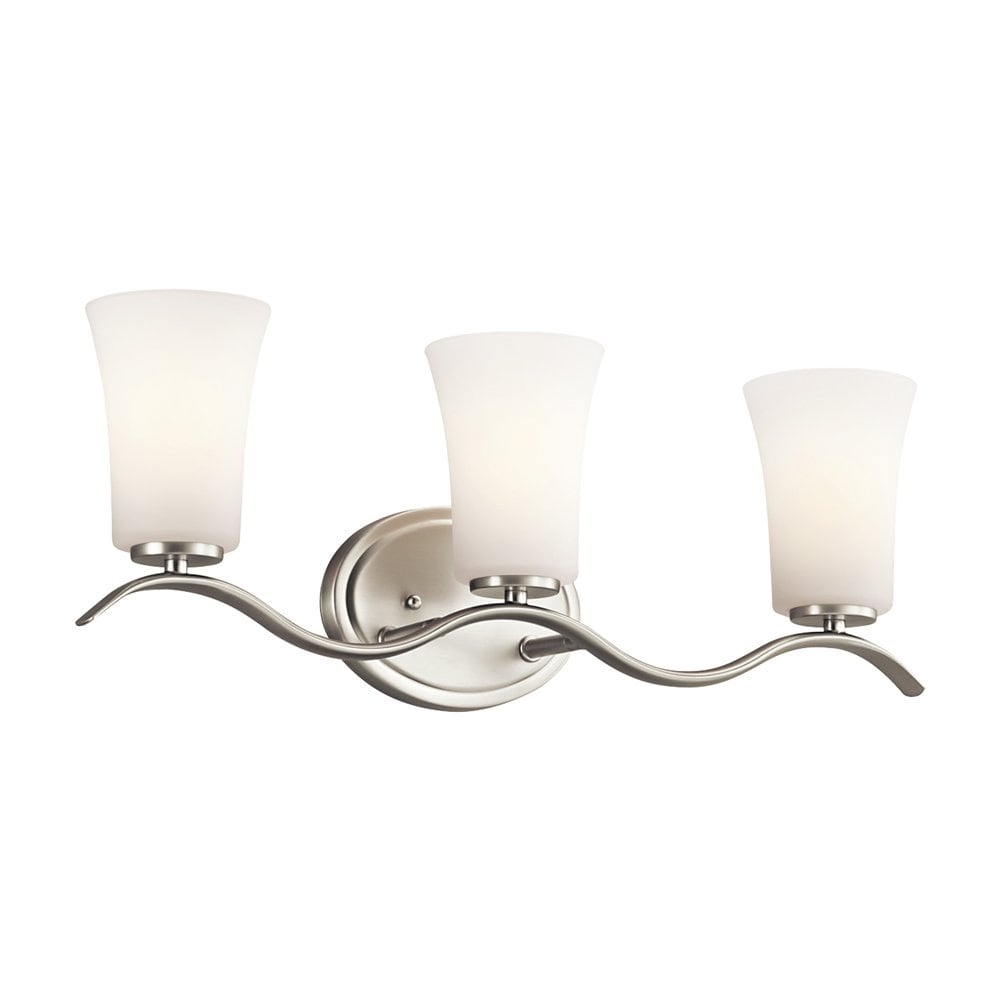 Kichler 45376NI Armida 23-in 3 -Light Brushed Nickel Transitional Vanity light