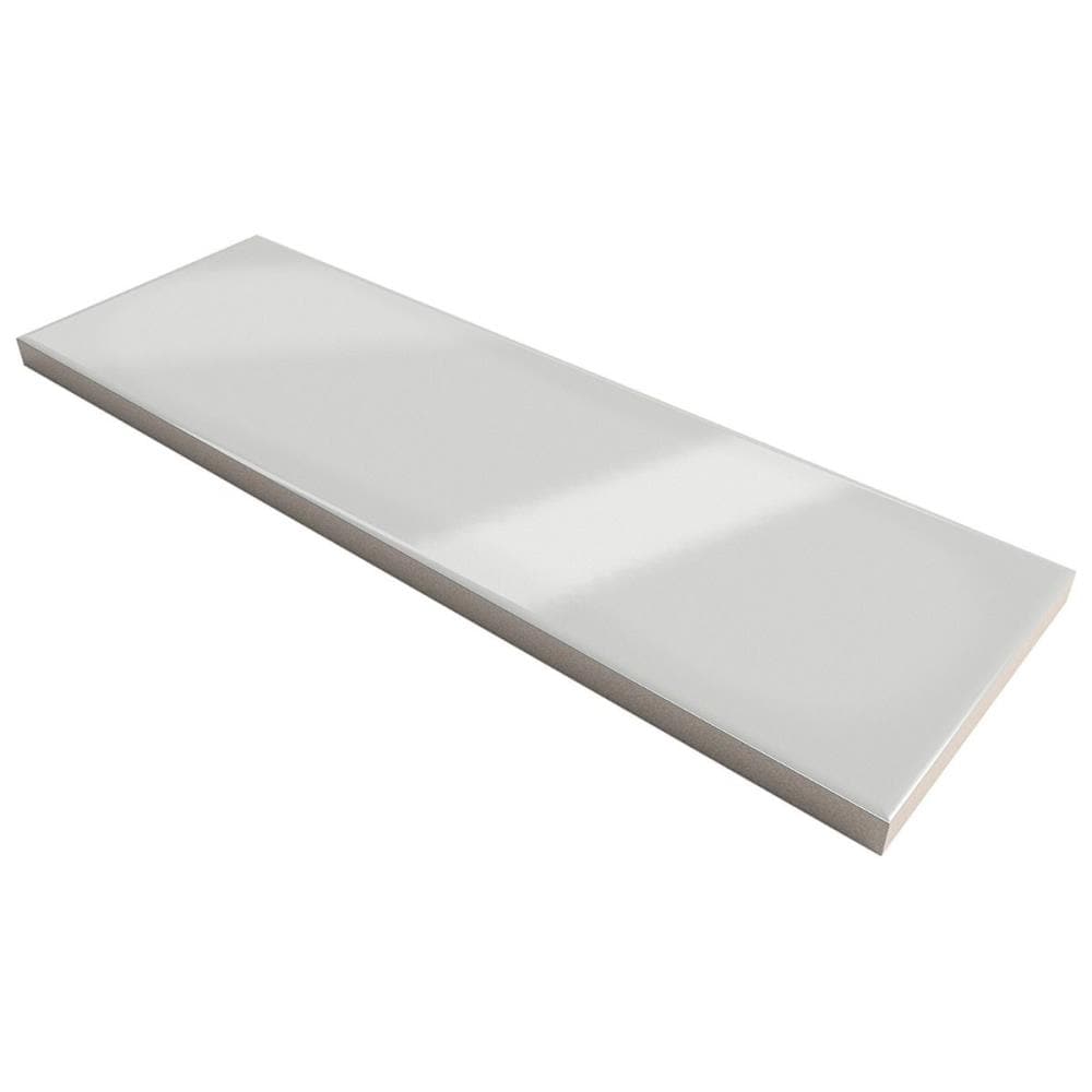 Light Gray Polished Porcelain Subway Wall Tile 3.93 x 11.81 in