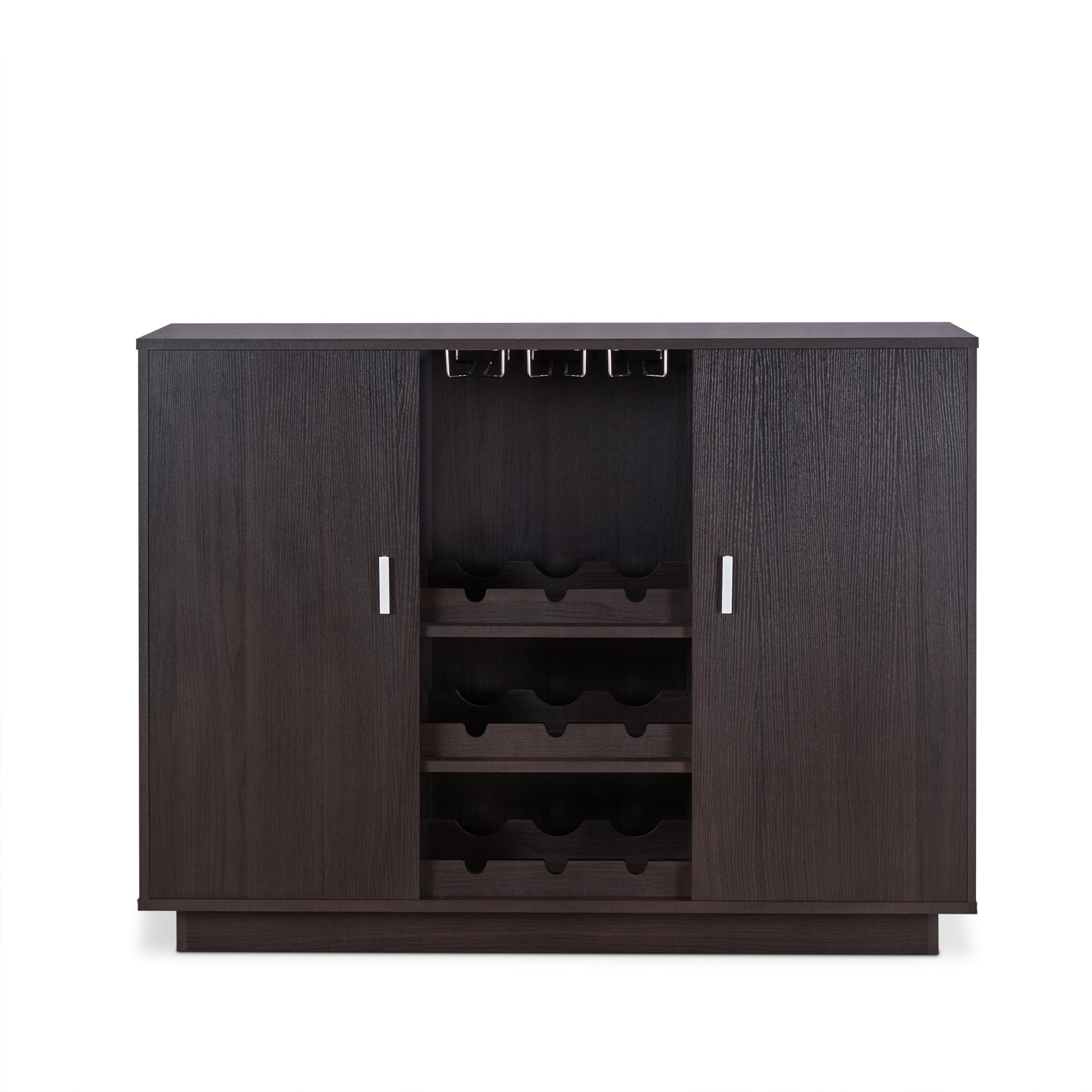 Oaks Decor OA2726P753 Contemporary/Modern Black Sideboard with Wine Storage