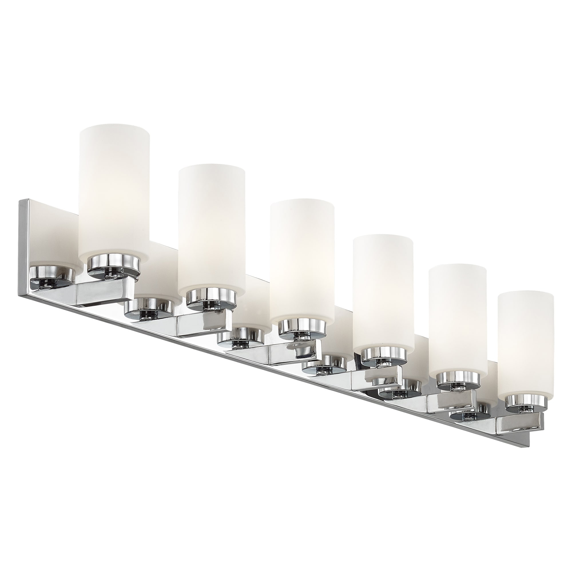 Polished Chrome 6-Light Vanity with Satin Opal Glass