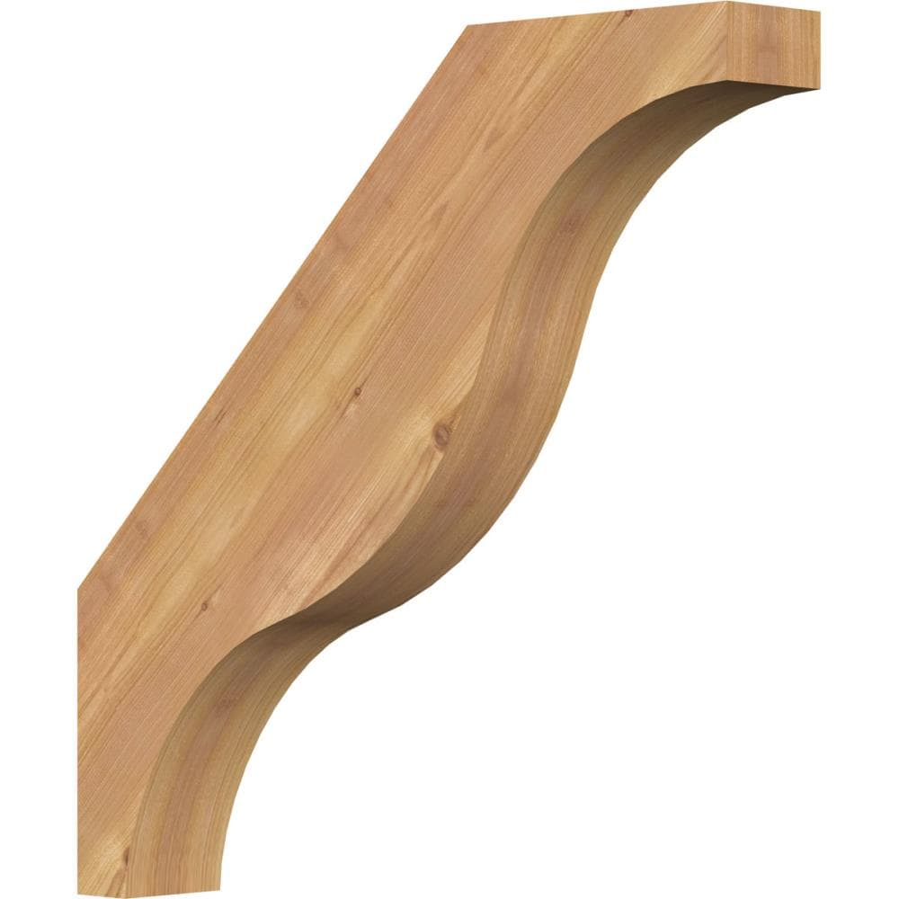 Ekena Millwork BRC04X22X22FST00SWR 3-1/2-in x 22-in x 22-in Western Red Cedar Unfinished Wood Funston Smooth Knee Brace