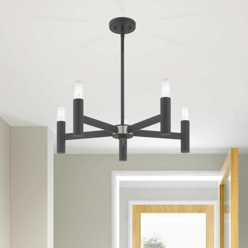 Copenhagen 5-Light Scandinavian Gray Steel Chandelier