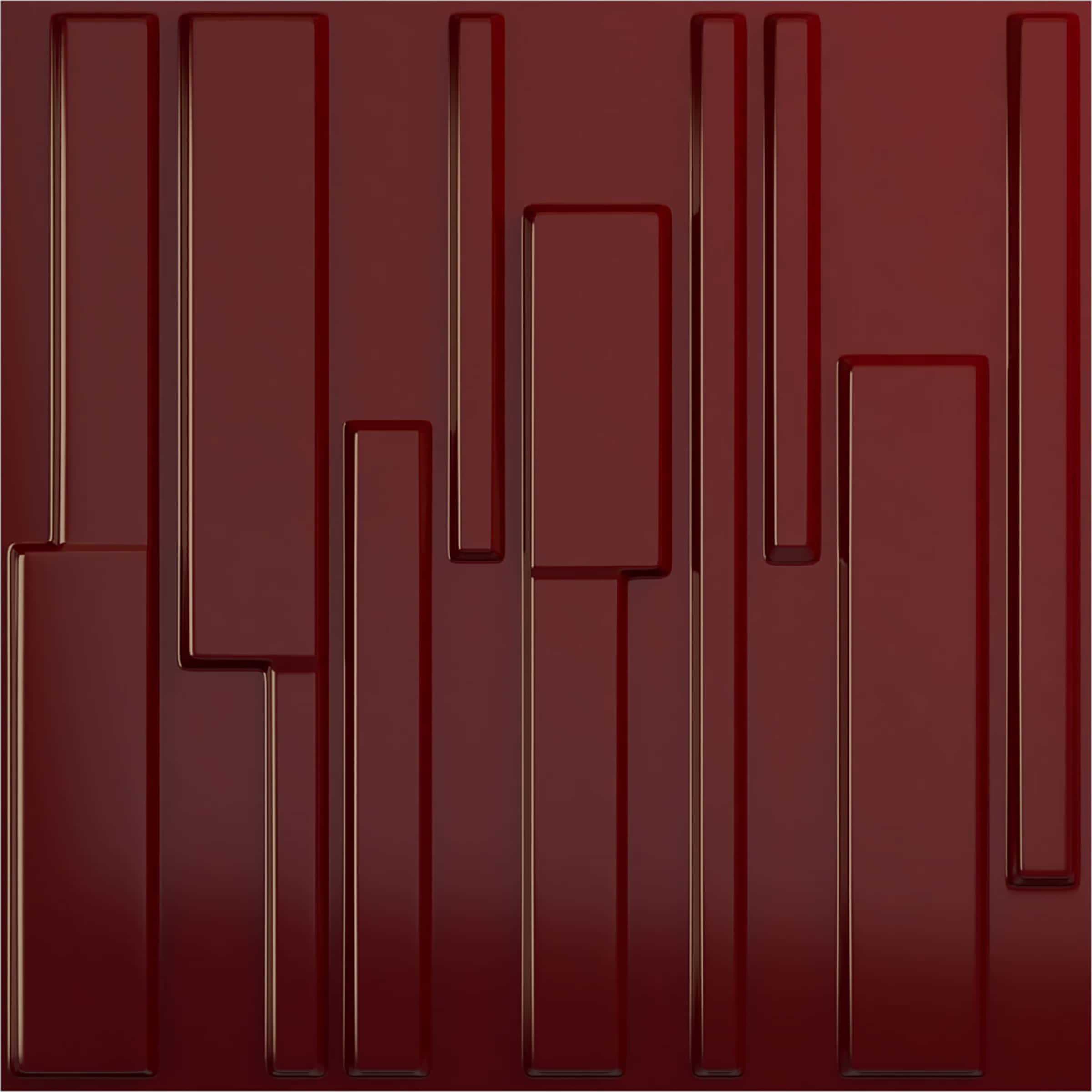 Ekena Millwork WP20X20WGHML-CASE-12 19-5/8-in x 19-5/8-in Embossed Paintable/Stainable Red PVC Wall Panel ( 12 -Pack, Covers