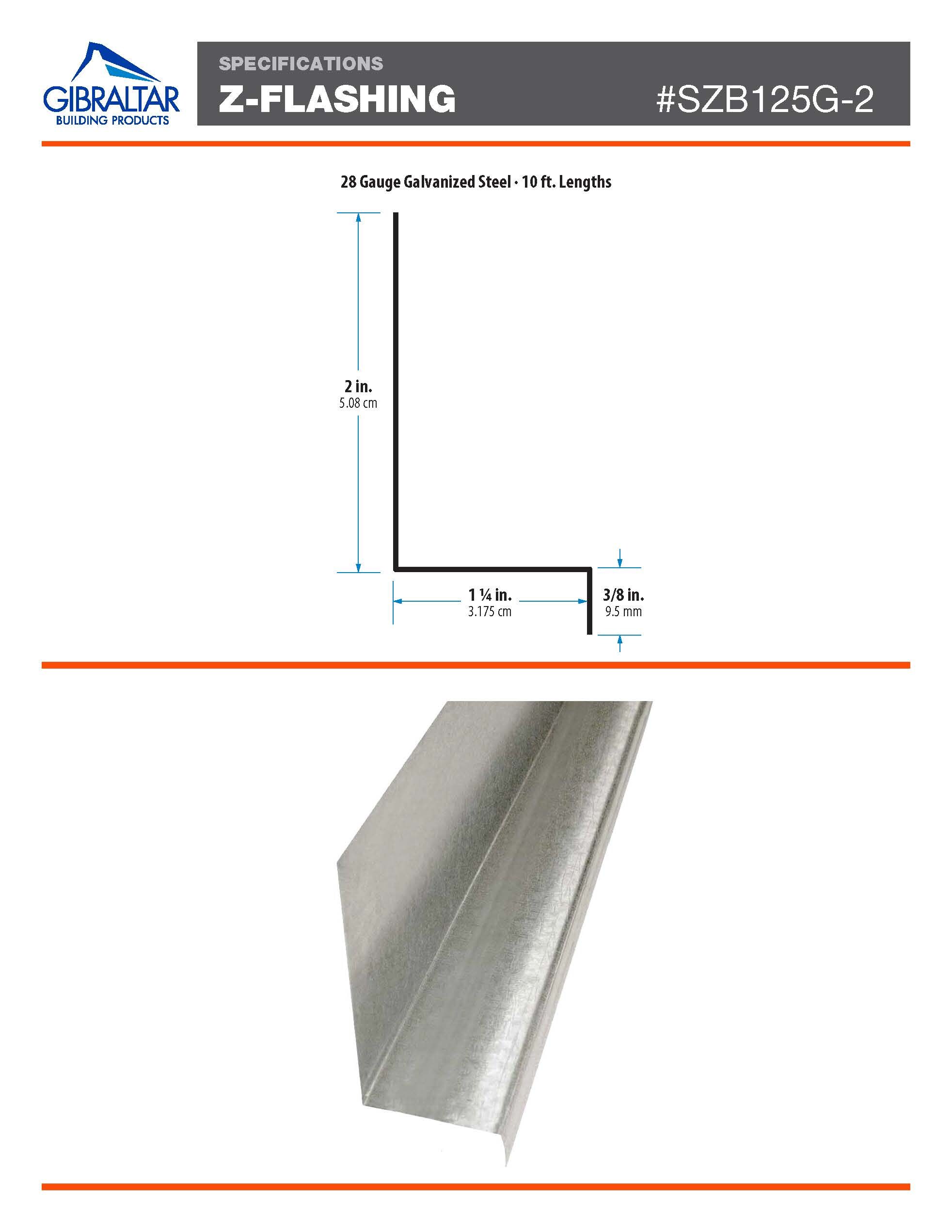 Gibraltar Building Products SZB125G-2 Z-Flashing - View #3