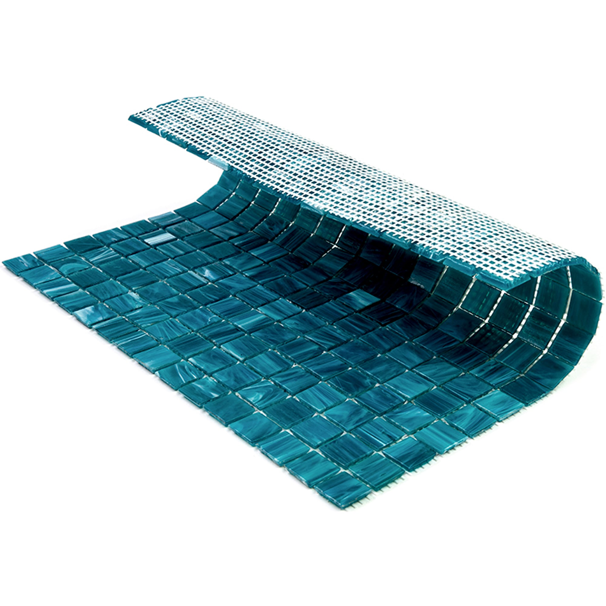 Pacific Blue Glossy Glass Mosaic Wall and Floor Tile