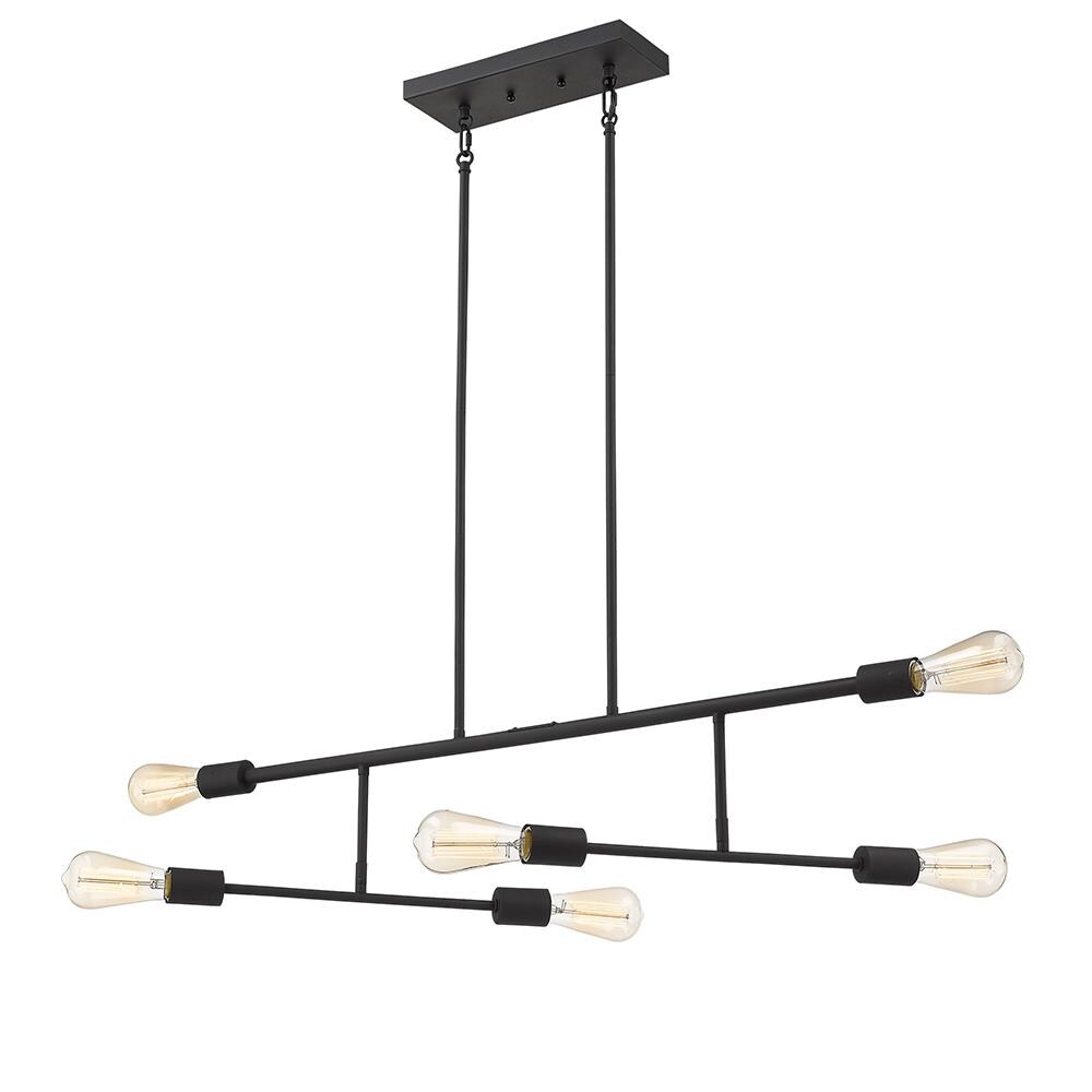 EGLO 203491A Willsboro 6-Light Black Transitional Linear Hanging Pendant Light