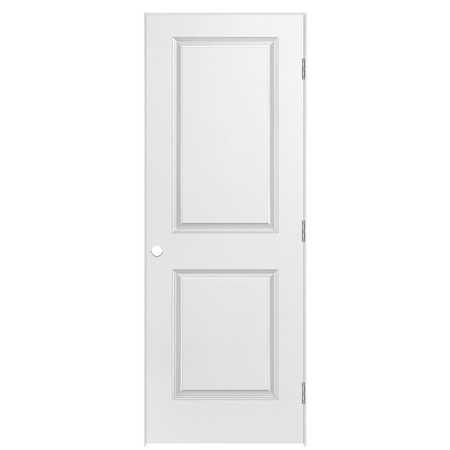 Masonite 744092 36-in x 80-in (primed) Hollow core 2-panel square Left hand Smooth Primed Molded composite Flat Jamb Single Prehung Interior Door
