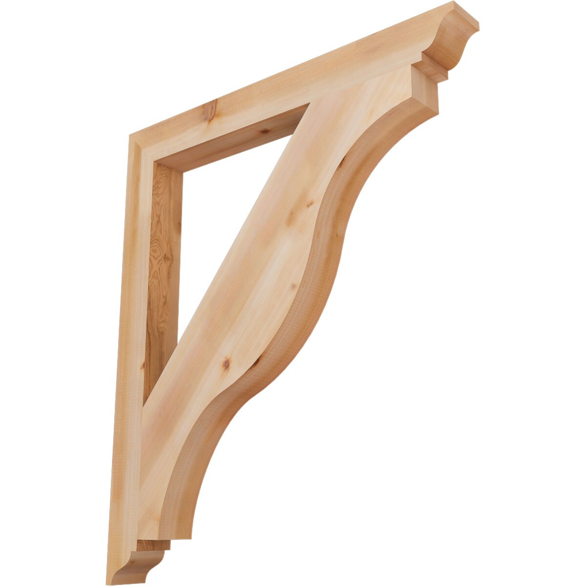 Ekena Millwork BKT04X38X44FST01SWR Funston traditional smooth 3-1/2-in x 38-in x 44-in Western red cedar Brown Wood Standard bracket
