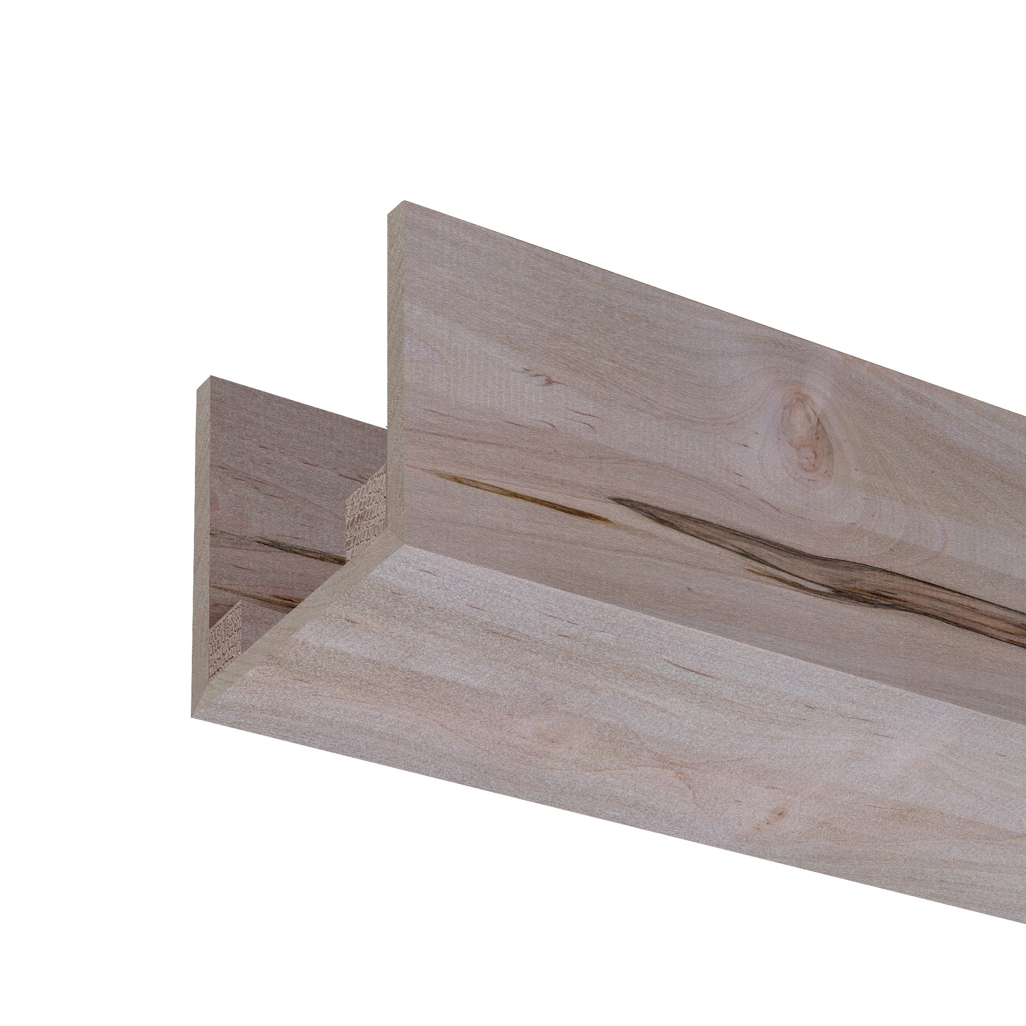 Ornamental Mouldings BEAMRUS01-92SMP5X5 5.5-in x 5.5-in x 92-in Rustic Soft Maple Unfinished Wood U-Shaped Decorative Beam