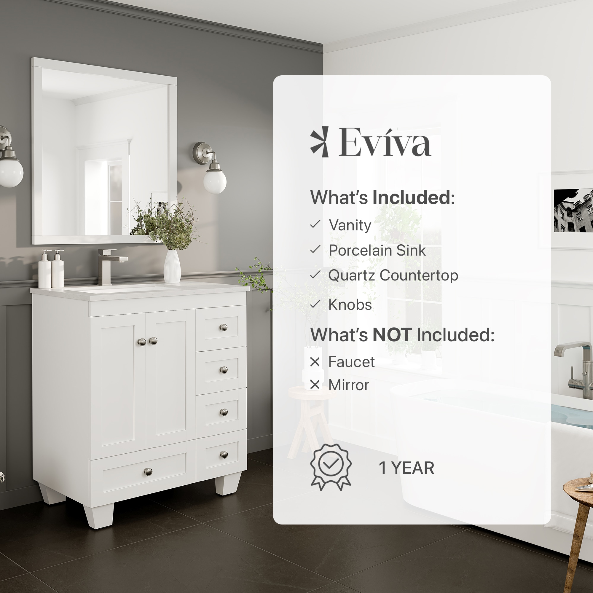 Eviva EVVN30-30X18WH-Q Bath-Vanity-Combo - View #6