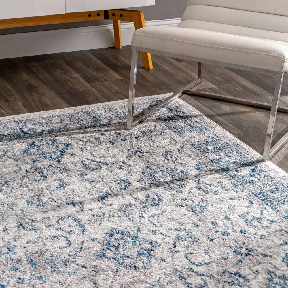 Anaelle Vintage Blue and Gray Synthetic Oriental Area Rug