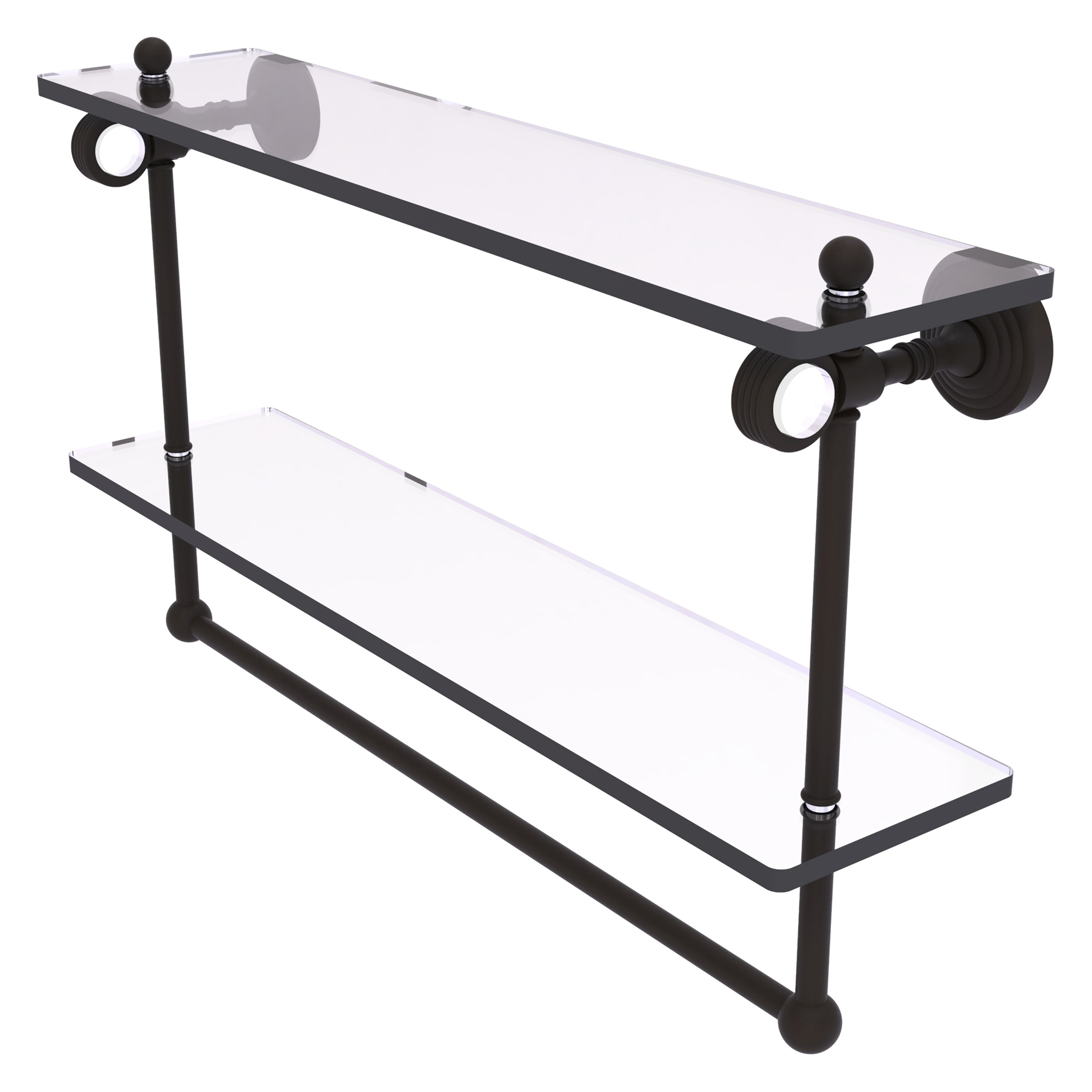Allied Brass PG-2TBG-22-ORB Pacific Grove Oil Rubbed Bronze 2 -Tier Wall mount Bathroom Shelf ( 22-in x 13-in x 5-in )