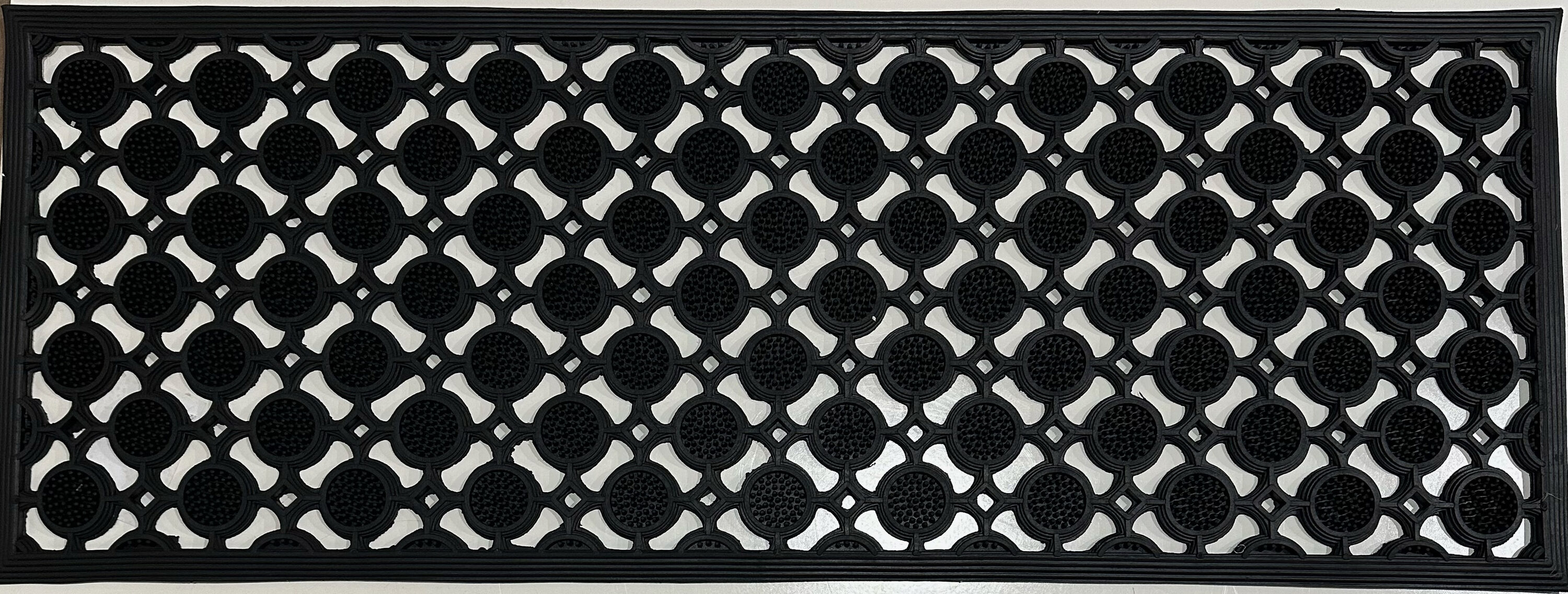 Imports Decor 820RBM 18-in x 48-in Black Rubber Outdoor Decorative Door Mat