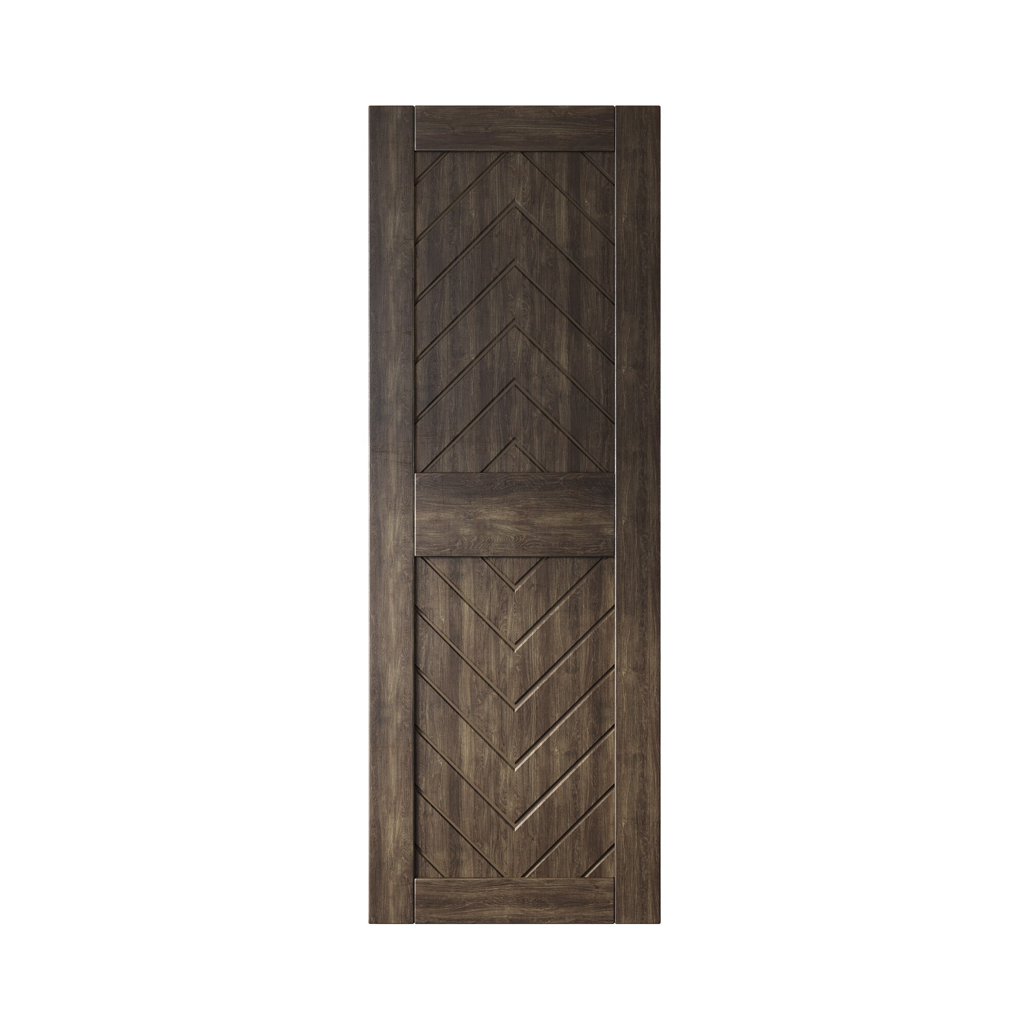 HOMACER JT2-2684-EB 26-in x 84-in Ebony Herringbone Pine Wood Solid core Single Barn Door (Hardware Not Included)
