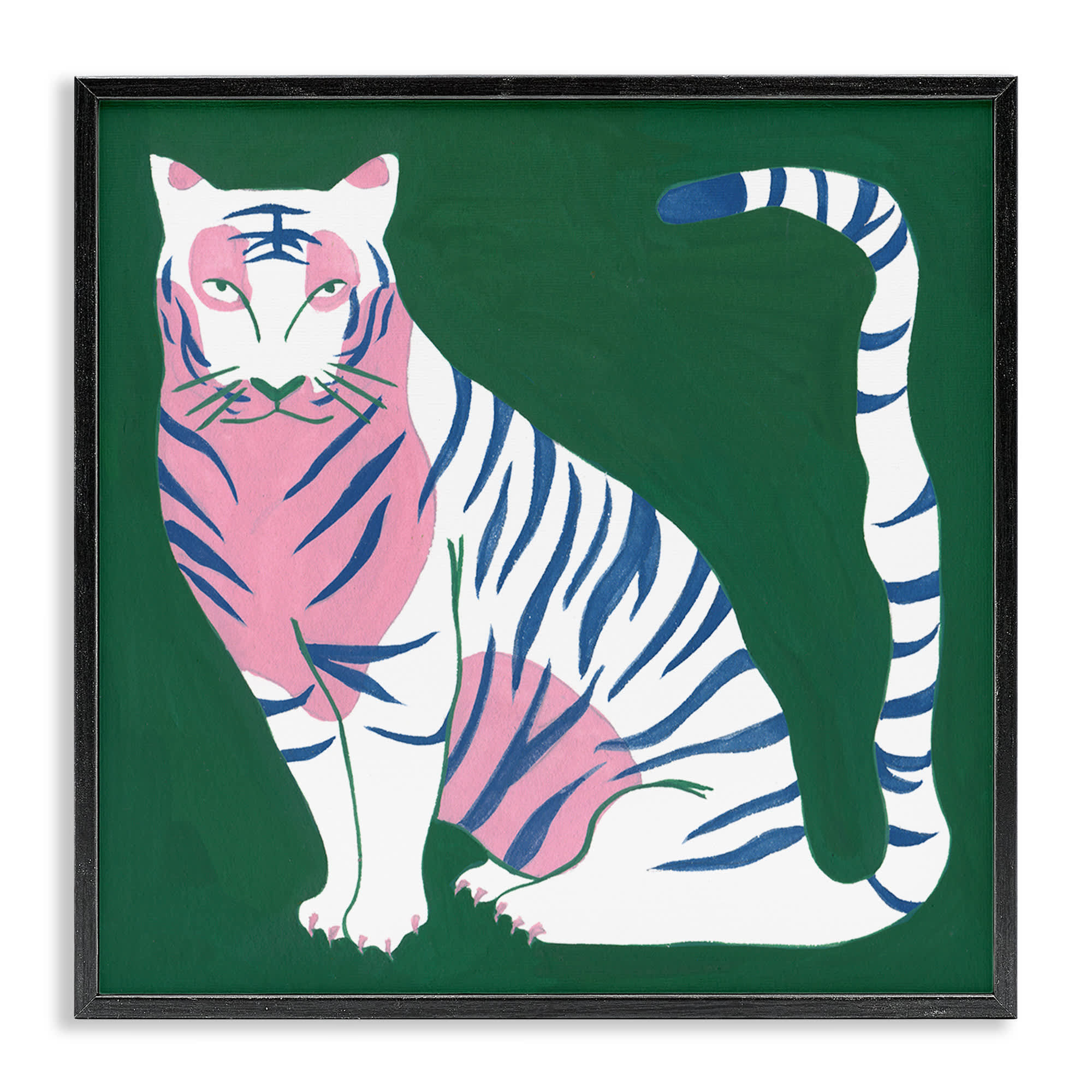 Stupell Industries BS-366-FR-24X24 Fierce Modern Tiger Black Framed Giclee Art By Melissa Wang 24 x 24