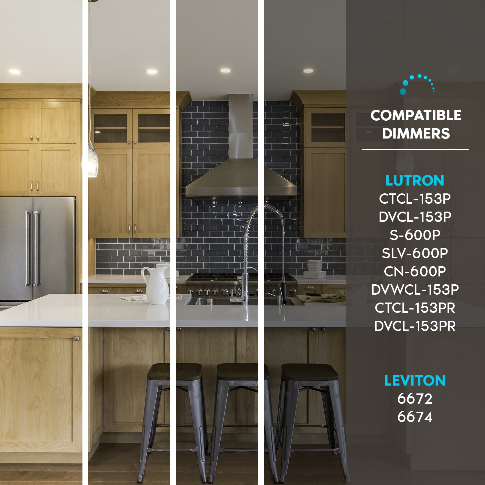 4 Inch Ultra Thin Dimmable LED Recessed Lighting Kit with Color Options