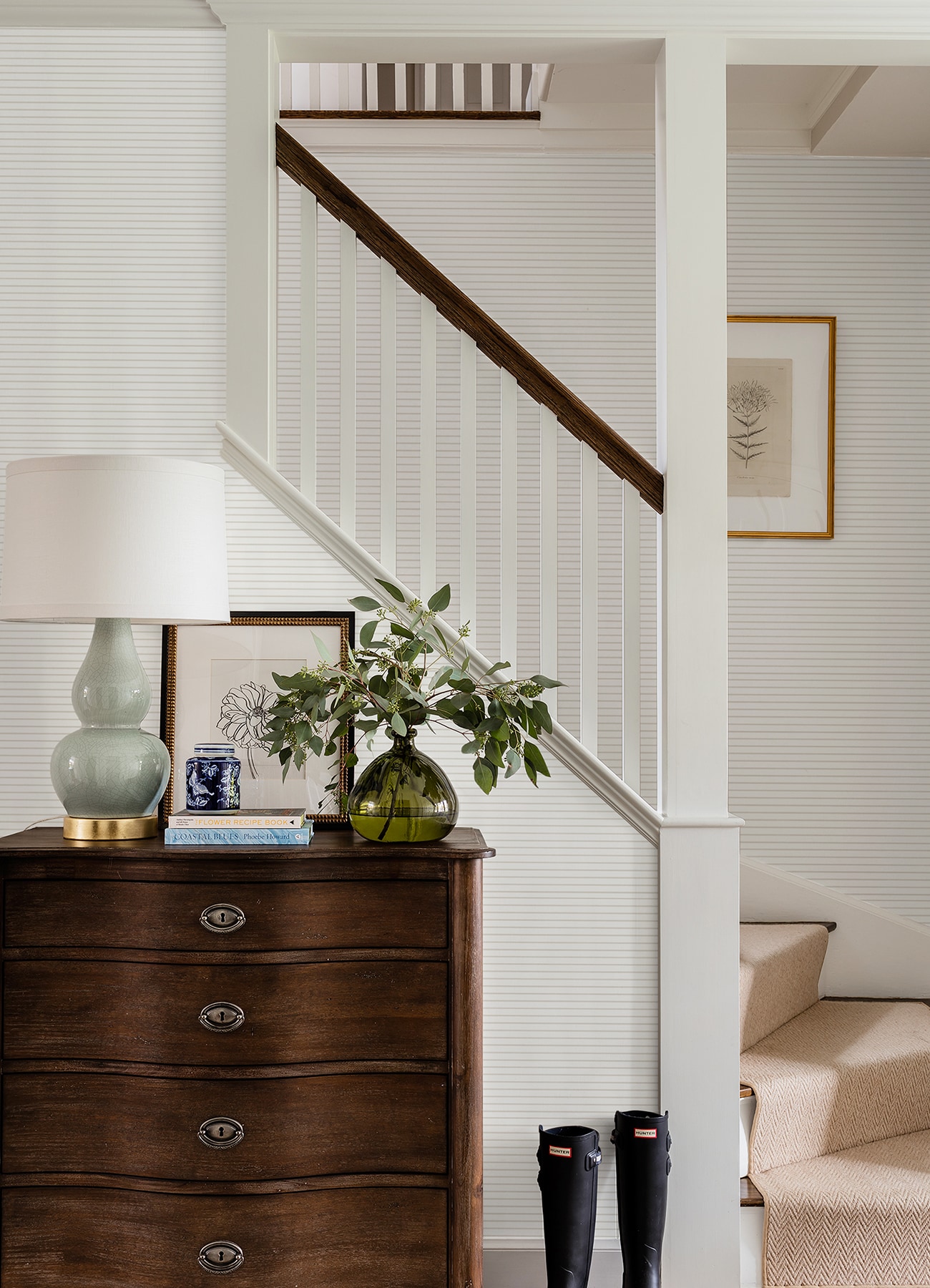 Erin Gates Oliver Taupe Simple Stripe Wallpaper in the Wallpaper ...