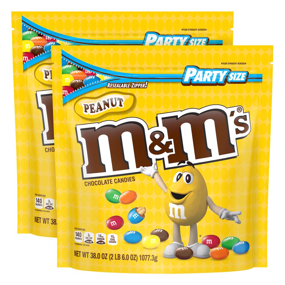M&M's MandM SupParty Bag Peanut, 38 oz, 2 Pack