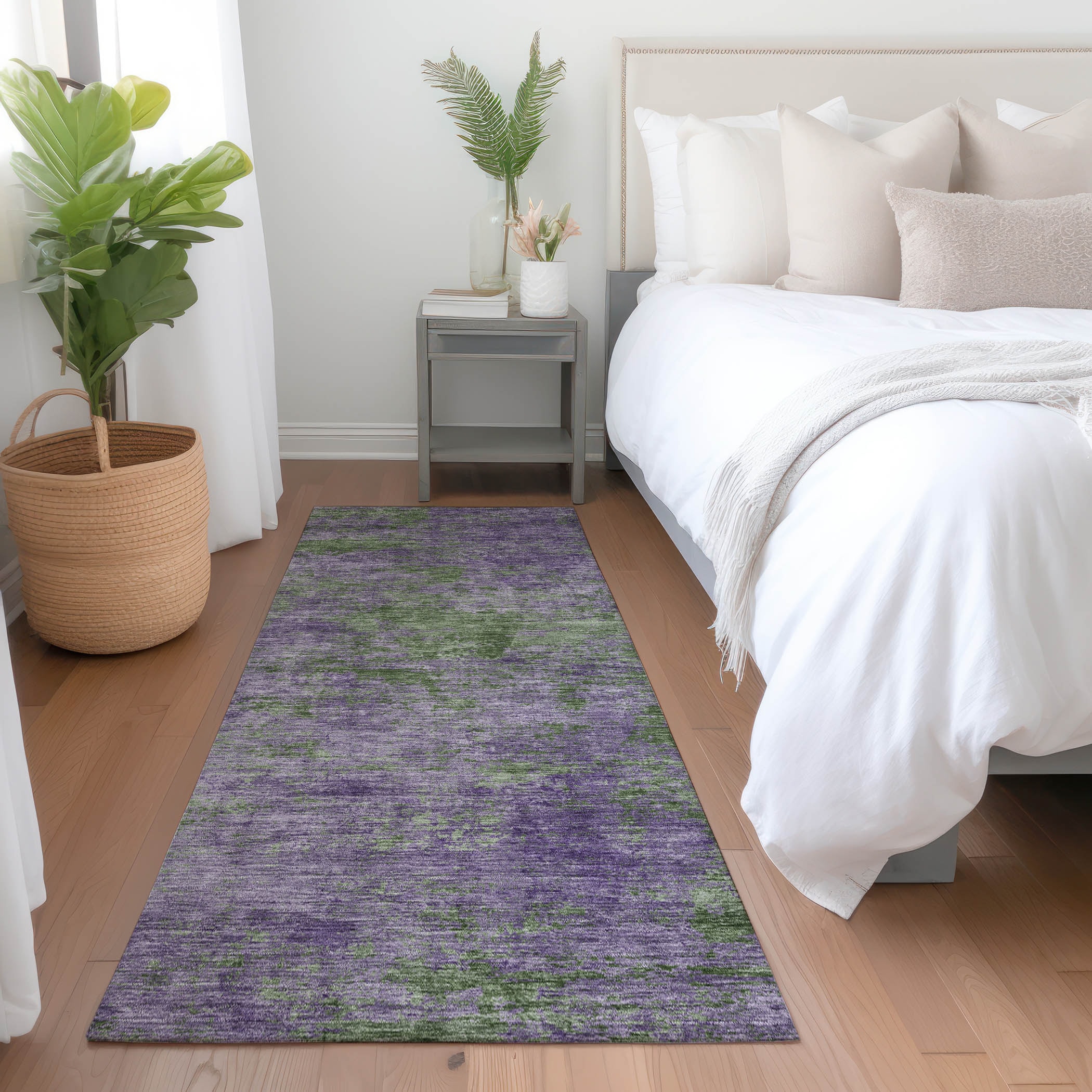 Addison Rugs ACN1361PP2X8 Chantille ACN1361PP 2 x 7 (ft) Polyester Purple Rectangular Indoor/Outdoor Geometric Machine washable Runner rug