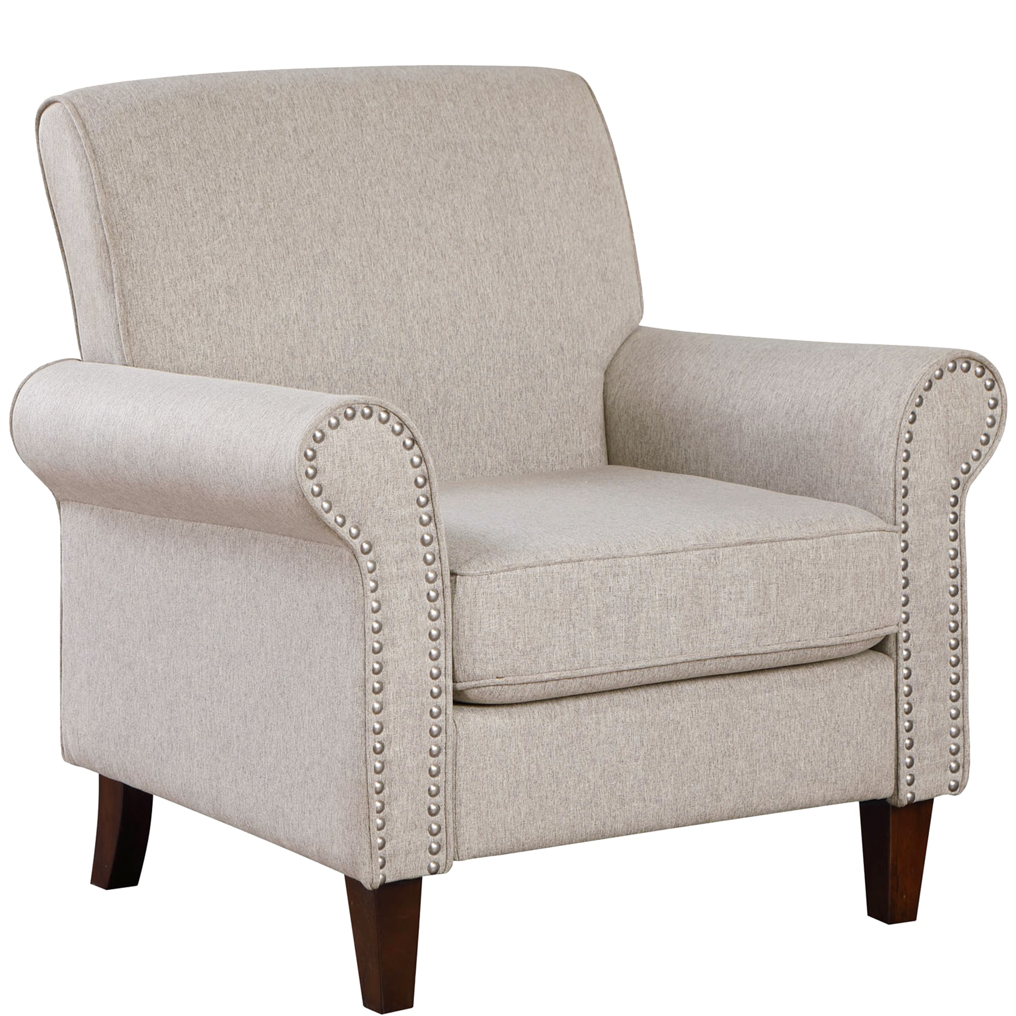 prilinex Modern Beige Linen Accent Chair in the Chairs department at ...