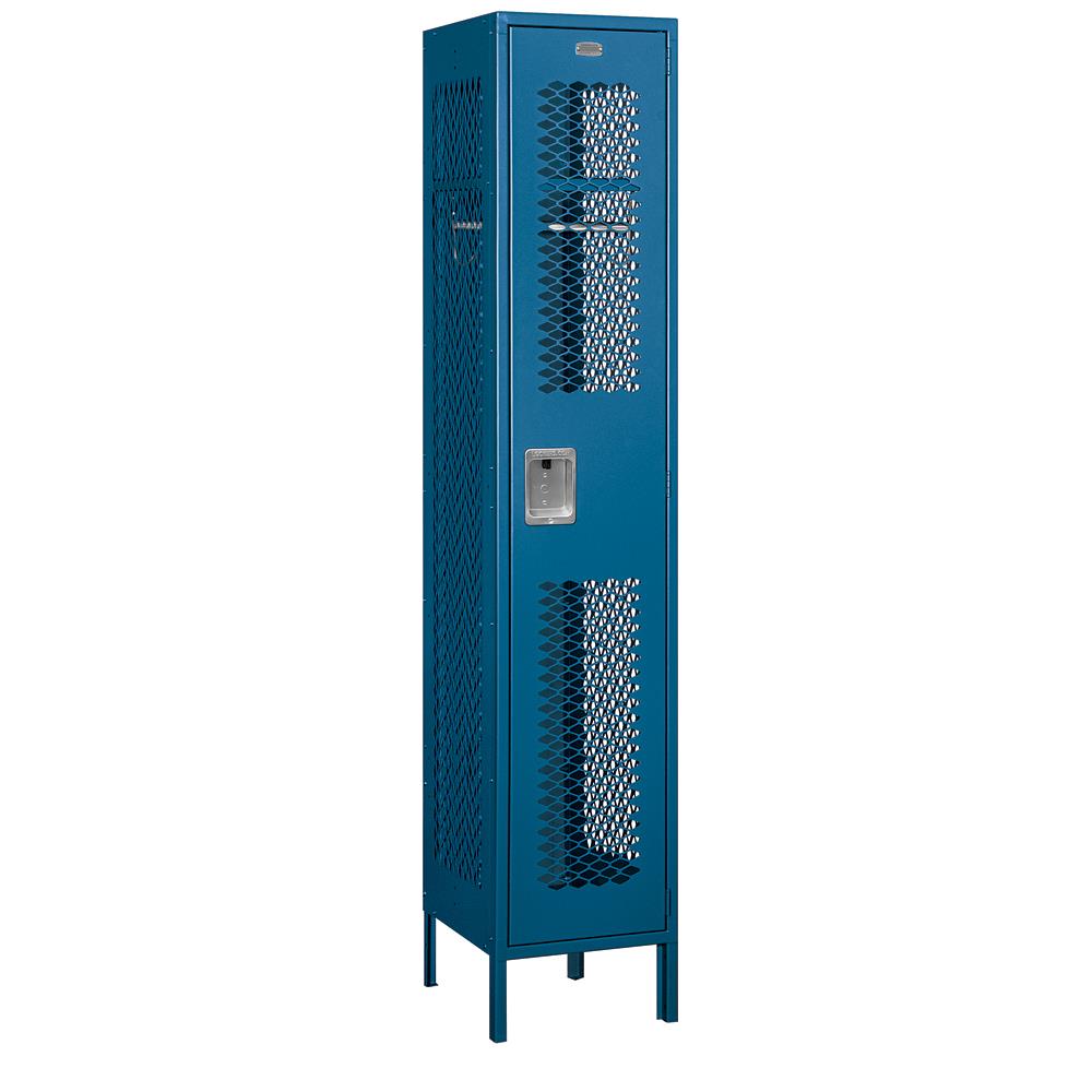 SALSBURY INDUSTRIES 81168BL-A 15-in Wide Single Tier Vented Metal Locker- 1 Wide- 6 -ft High- 18 -in Deep- Blue- Assembled