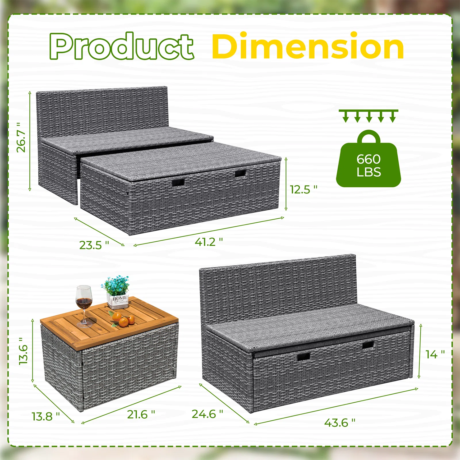 Vineego LS-LCRF22-0118-D3 Patio-Sofas-Daybeds - View #7