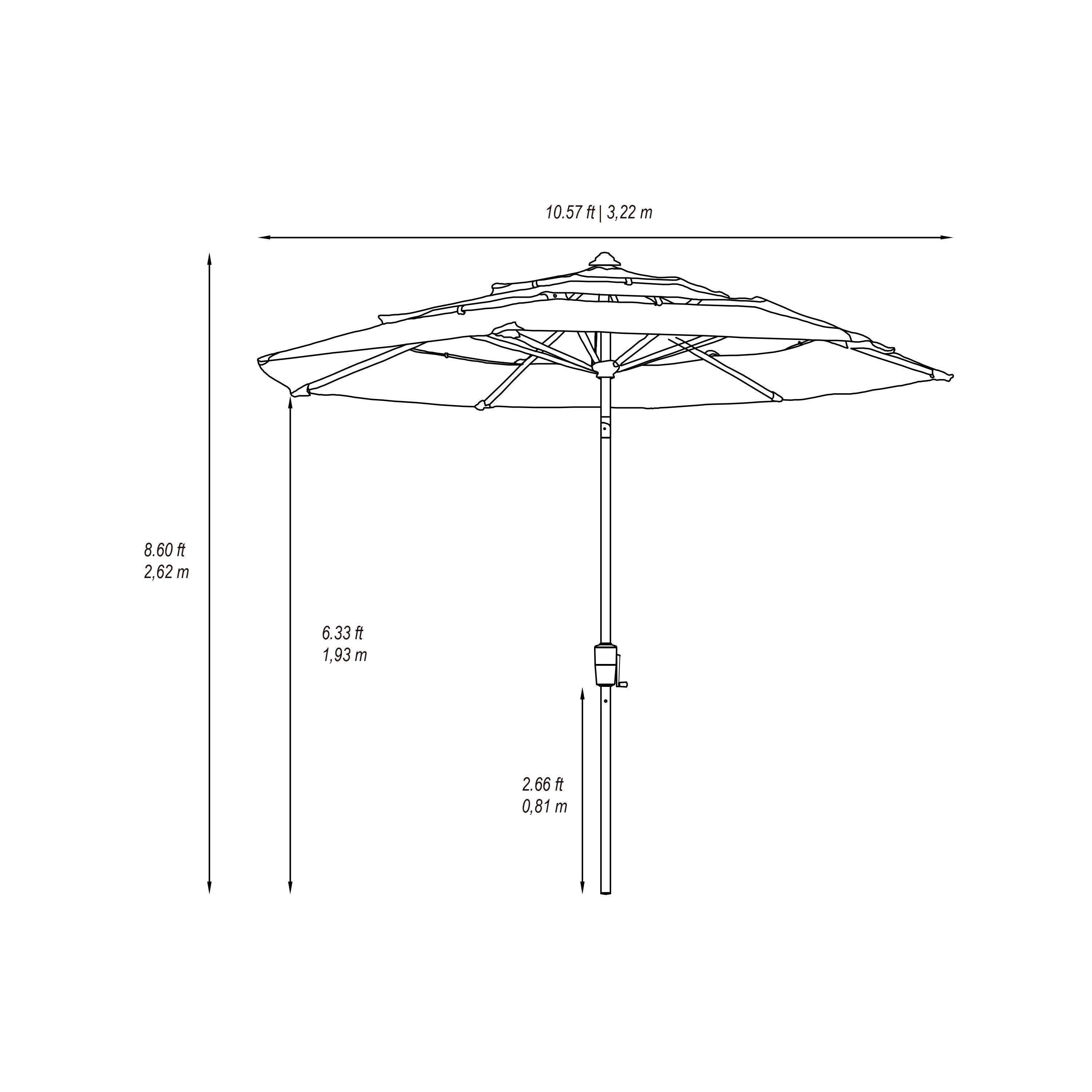 SimplyShade 11-ft Tan Auto-tilt Market Patio Umbrella in the Patio 