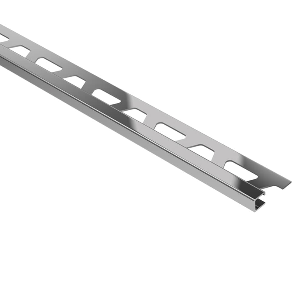 Schluter Systems Q70E Quadec 0.281-in W x 98.5-in L Stainless steel Steel Square edge Tile Edge Trim