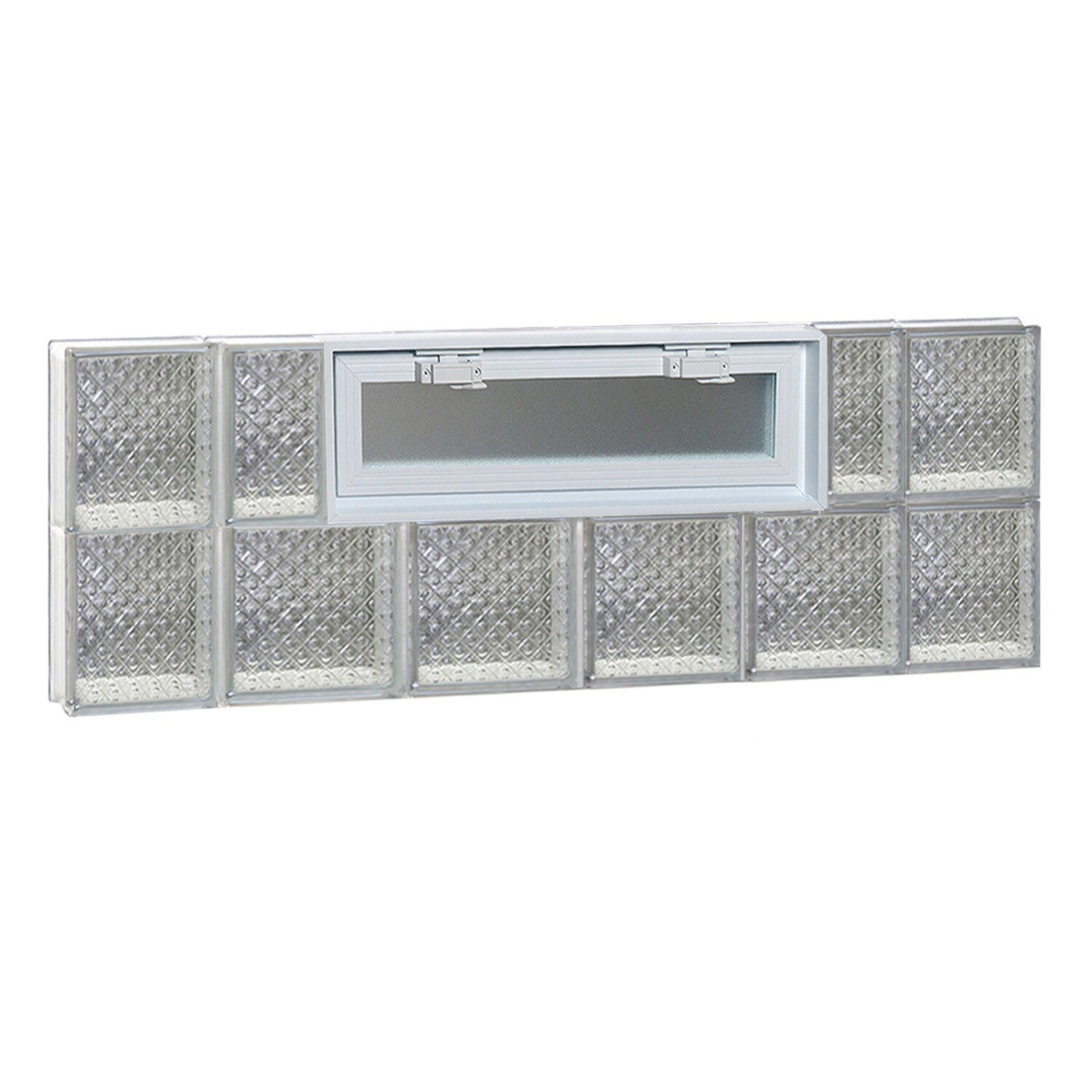 REDI2SET V4416DP Diamond Glass 42-1/2-in x 15-1/2-in Frameless Replacement Vented Glass Block Window