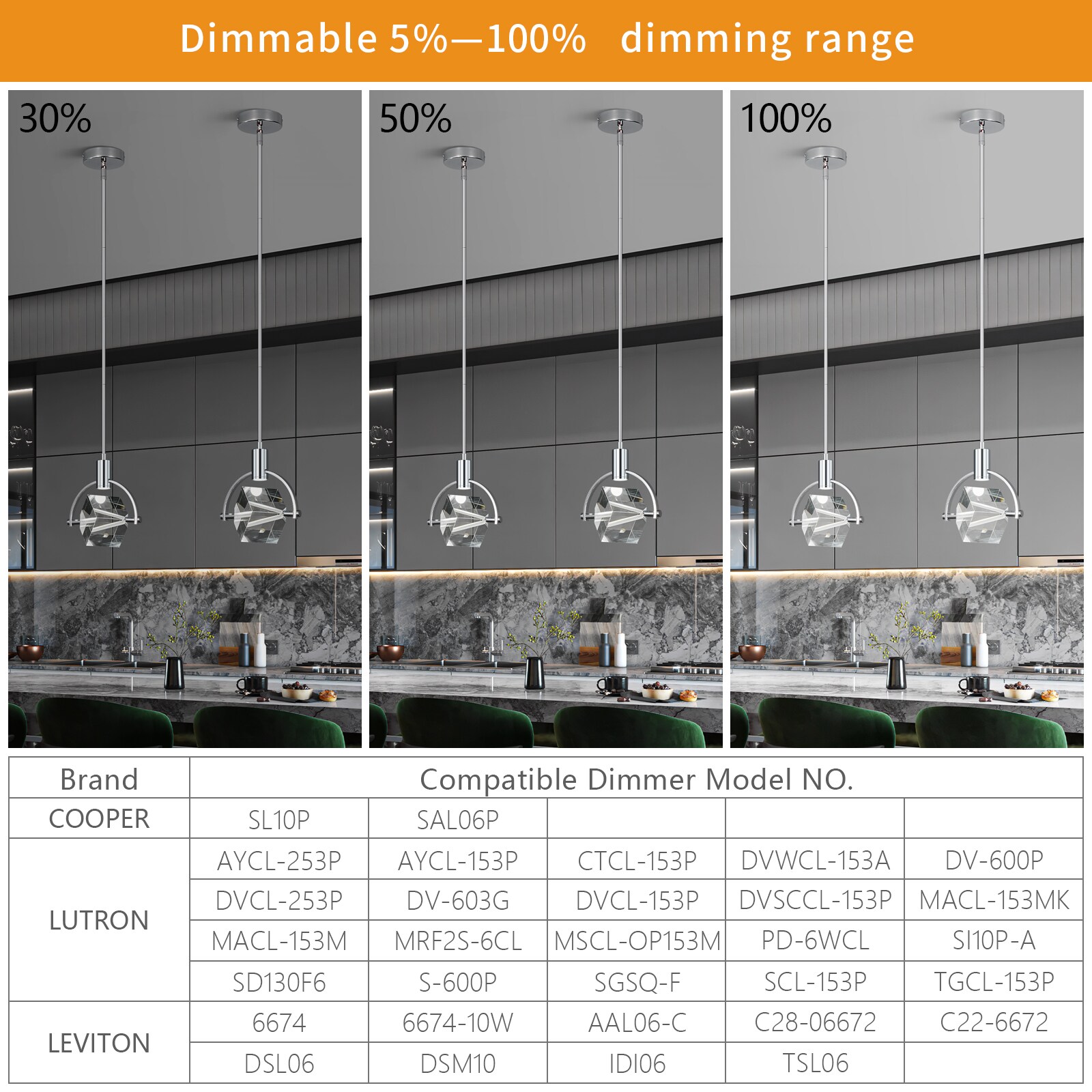 ZHLLMQ 062H-CHROME-1 Pendant-Lights - View #3