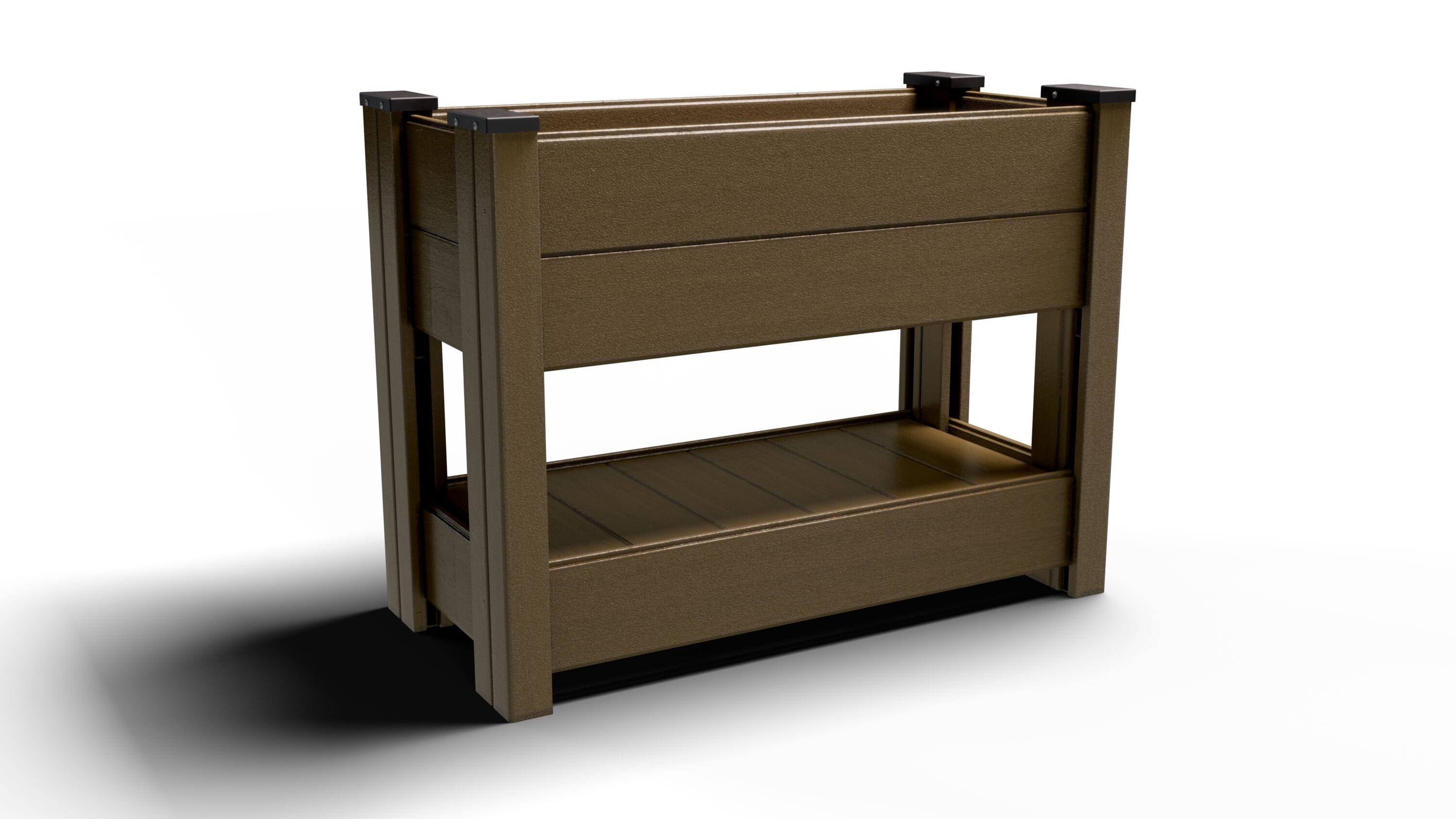 Natures Composites 100132WE42300 Rectangle 17.0-in W Extra Large Brown Mixed/Composite Indoor/Outdoor Raised planter box with Drainage Holes