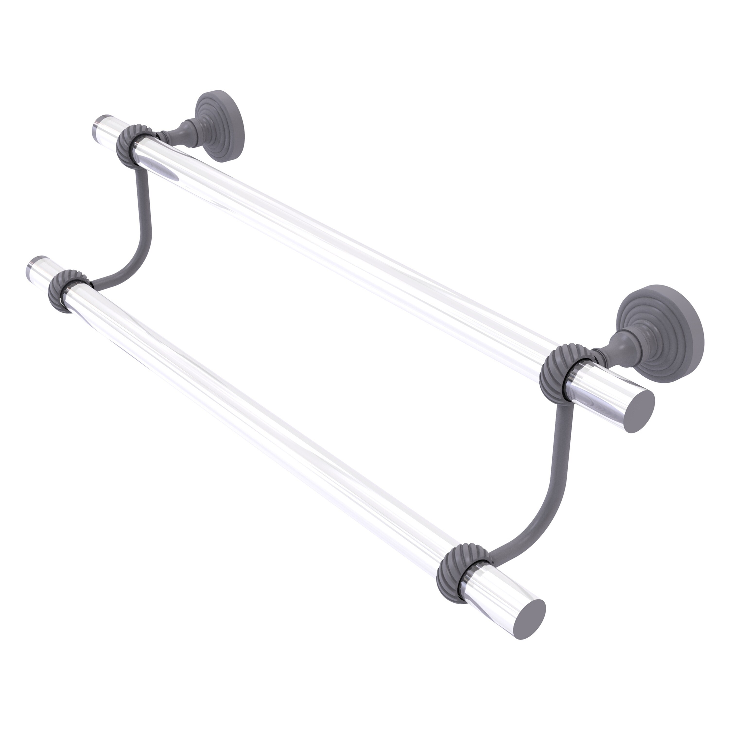 Allied Brass PG-72T-36-GYM Pacific Grove 36-in double Matte Gray Wall mount Double Towel Bar