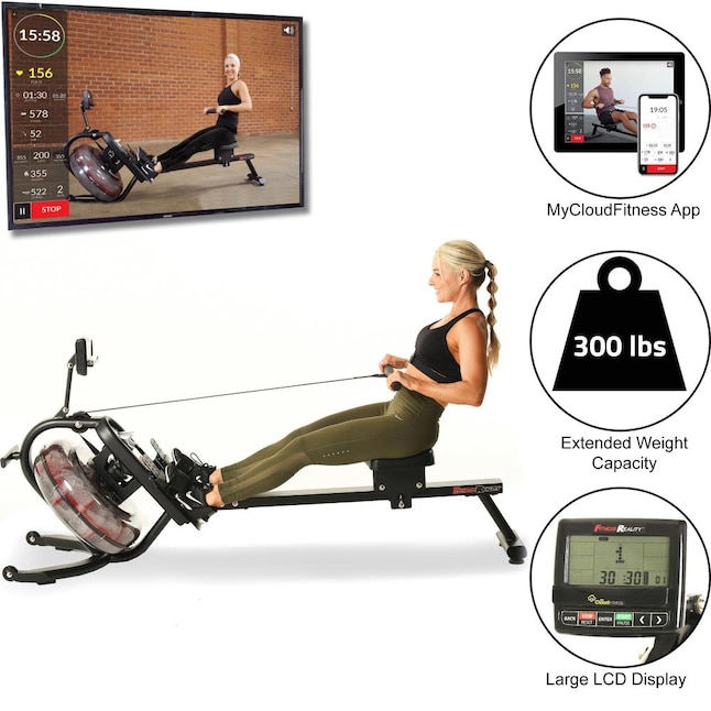 FITNESS REALITY Water Resistance Rowing Machine with LCD Display,  Adjustable Resistance Levels, and Foldable Design in the Rowing Machines  department at