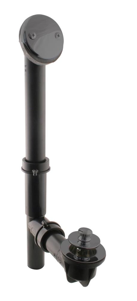 WESTBRASS 594144-62 Bath Waste with Twist and Close Drain 1-1/2" Tubular Black In Matte Black 594144-62